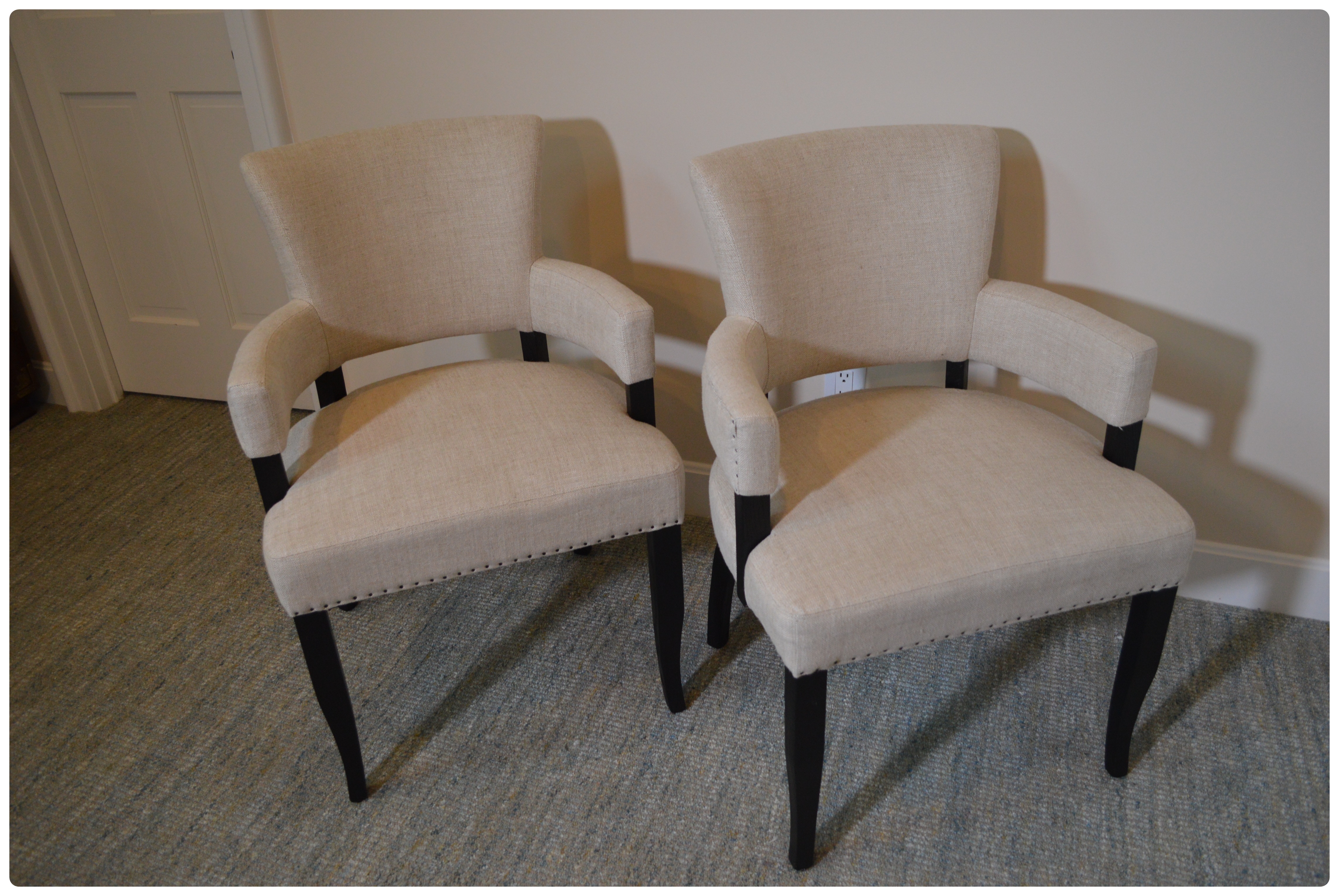Arhaus "Fallyn" Linen Dining Armchairs