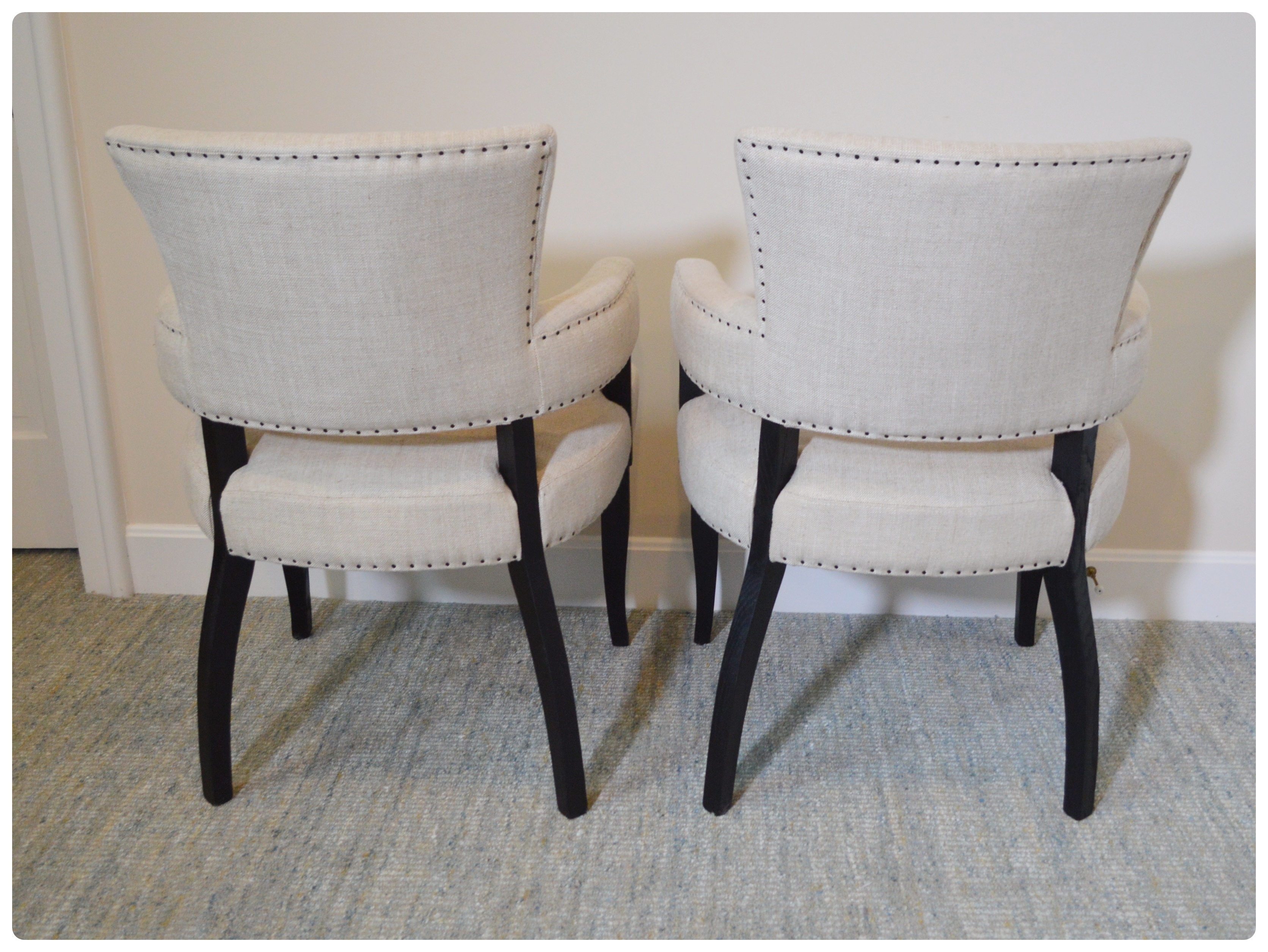 Arhaus "Fallyn" Linen Dining Armchairs