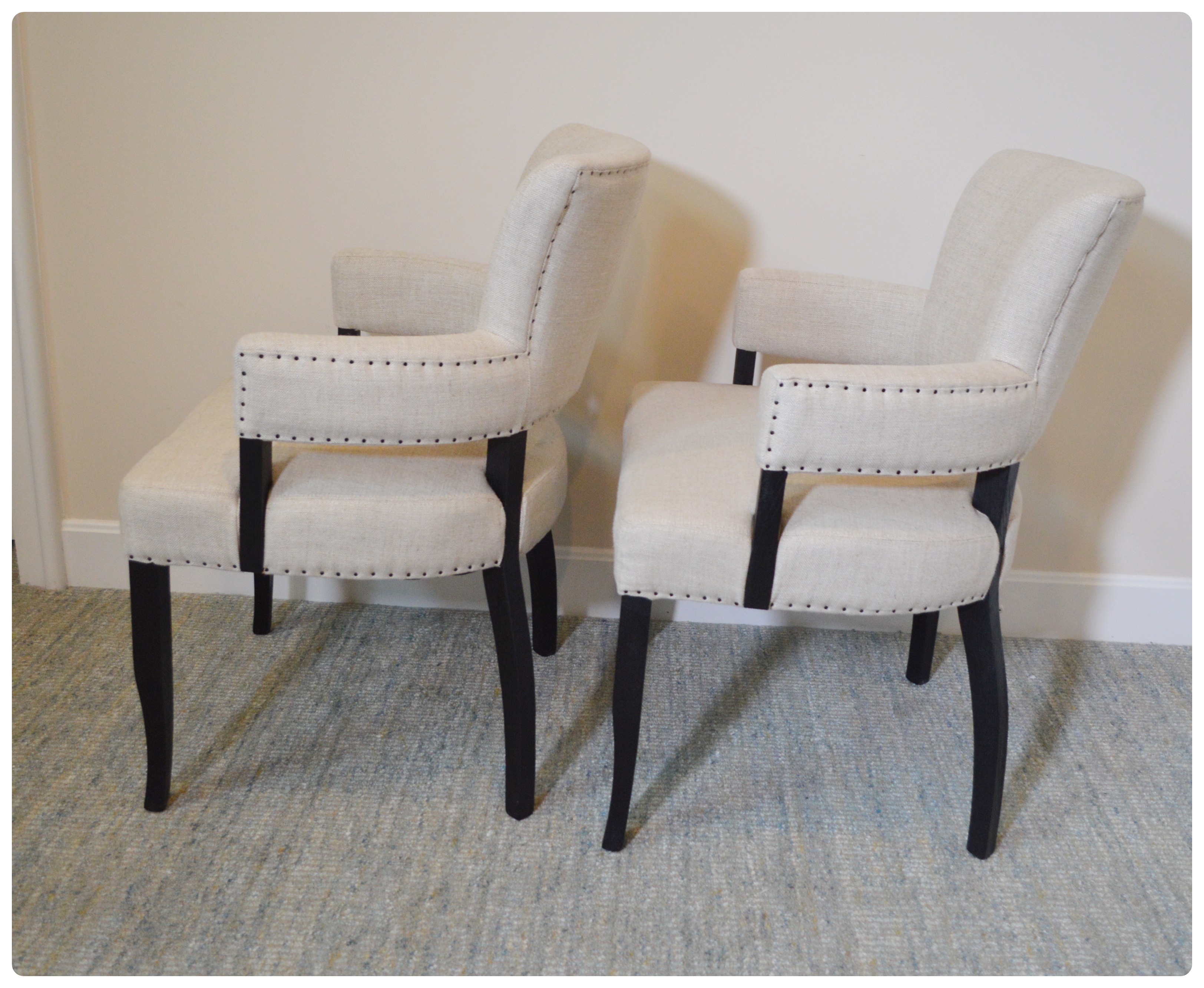Arhaus "Fallyn" Linen Dining Armchairs