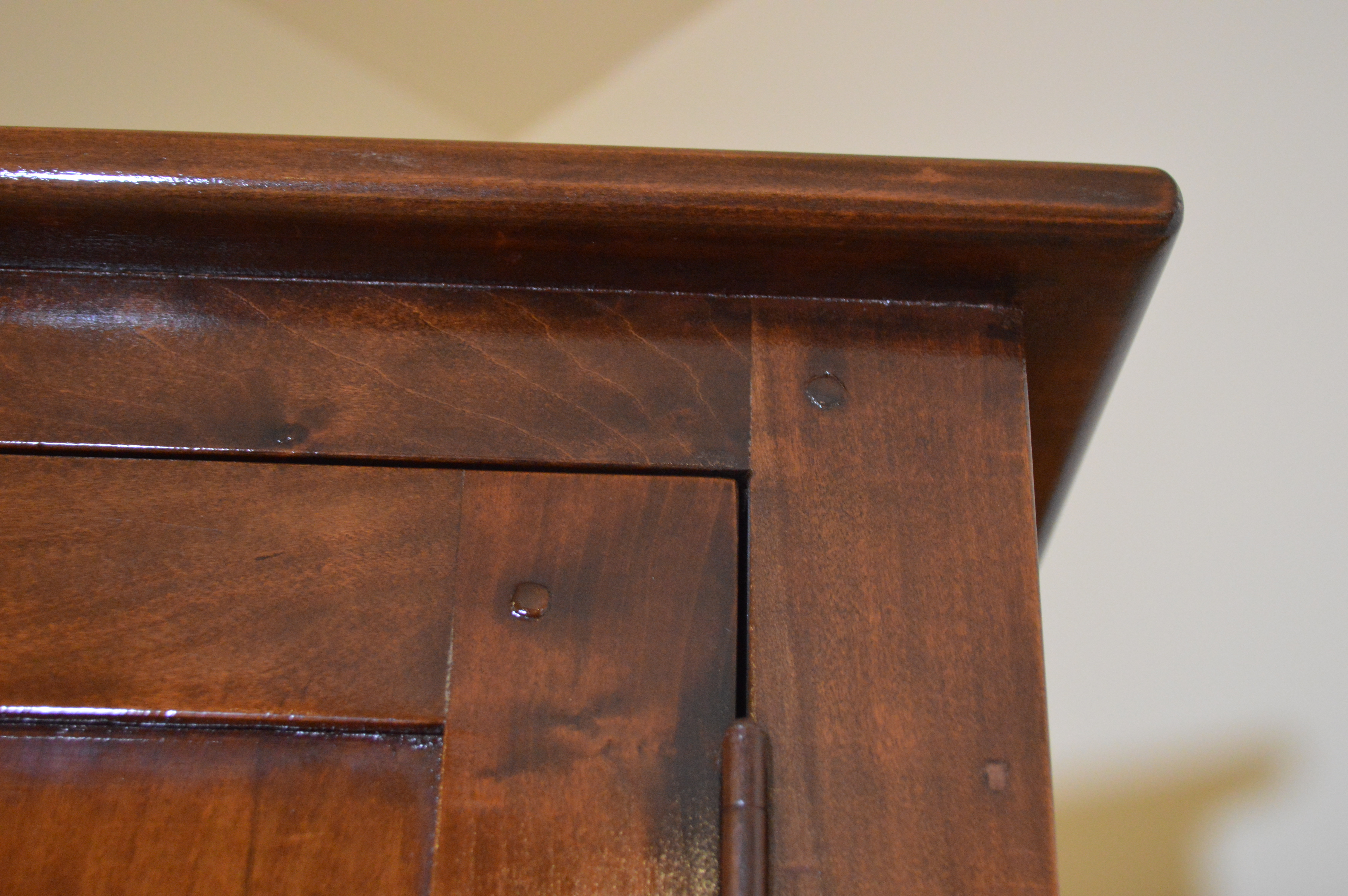 Dark Stained Wood Linen Cabinet
