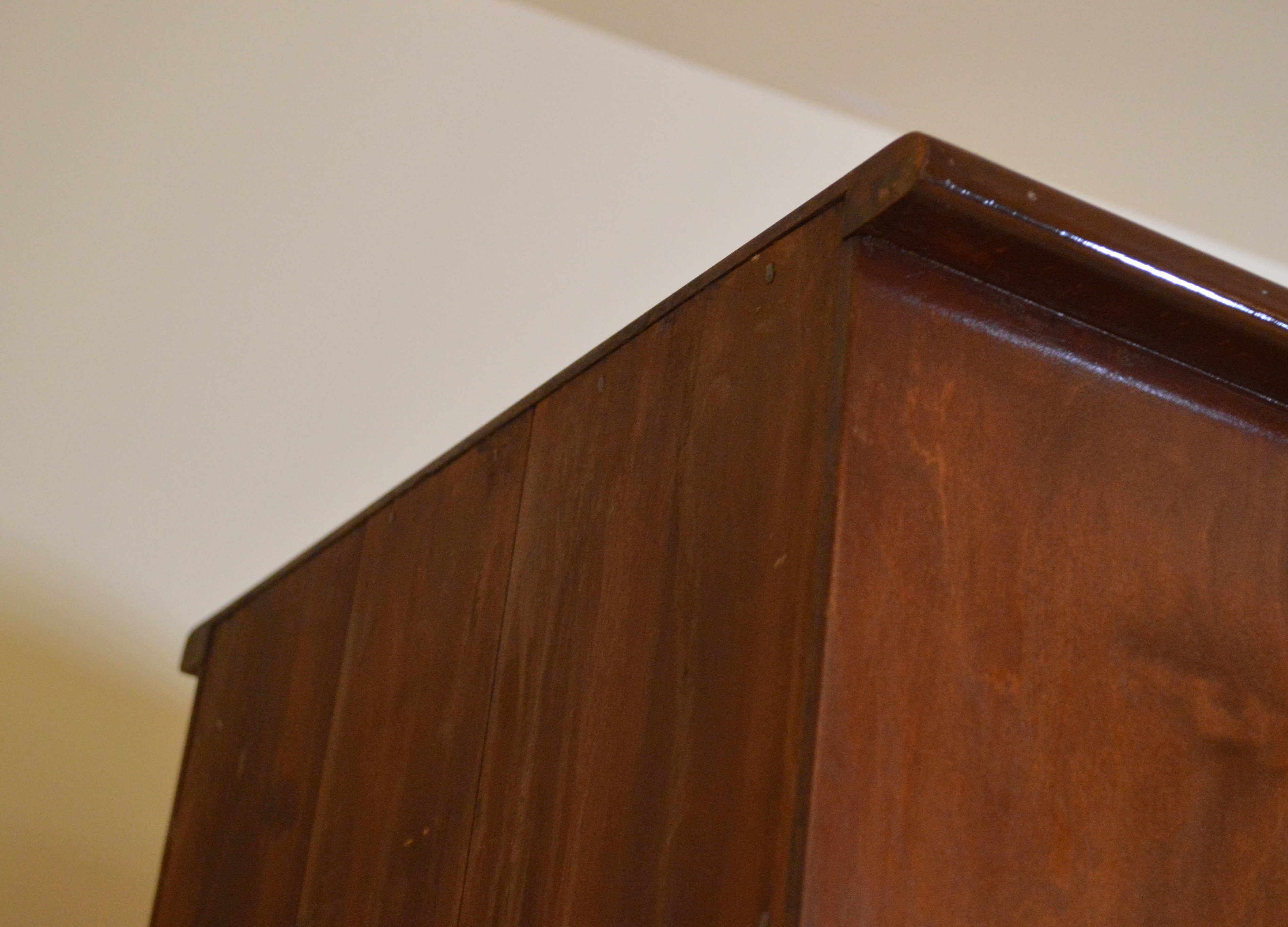 Dark Stained Wood Linen Cabinet