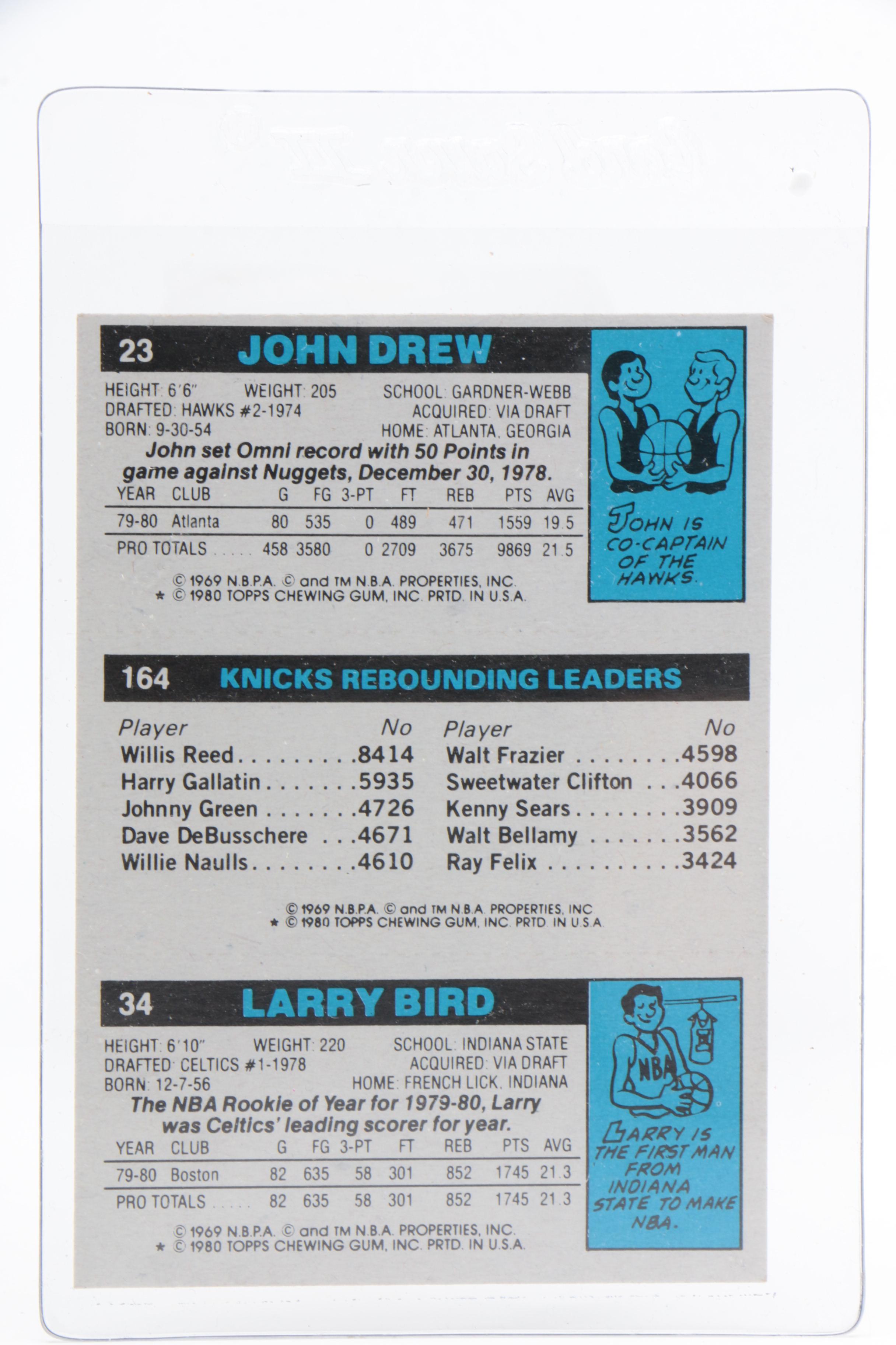 1980 Larry Bird Topps Rookie Card, Perforated Version