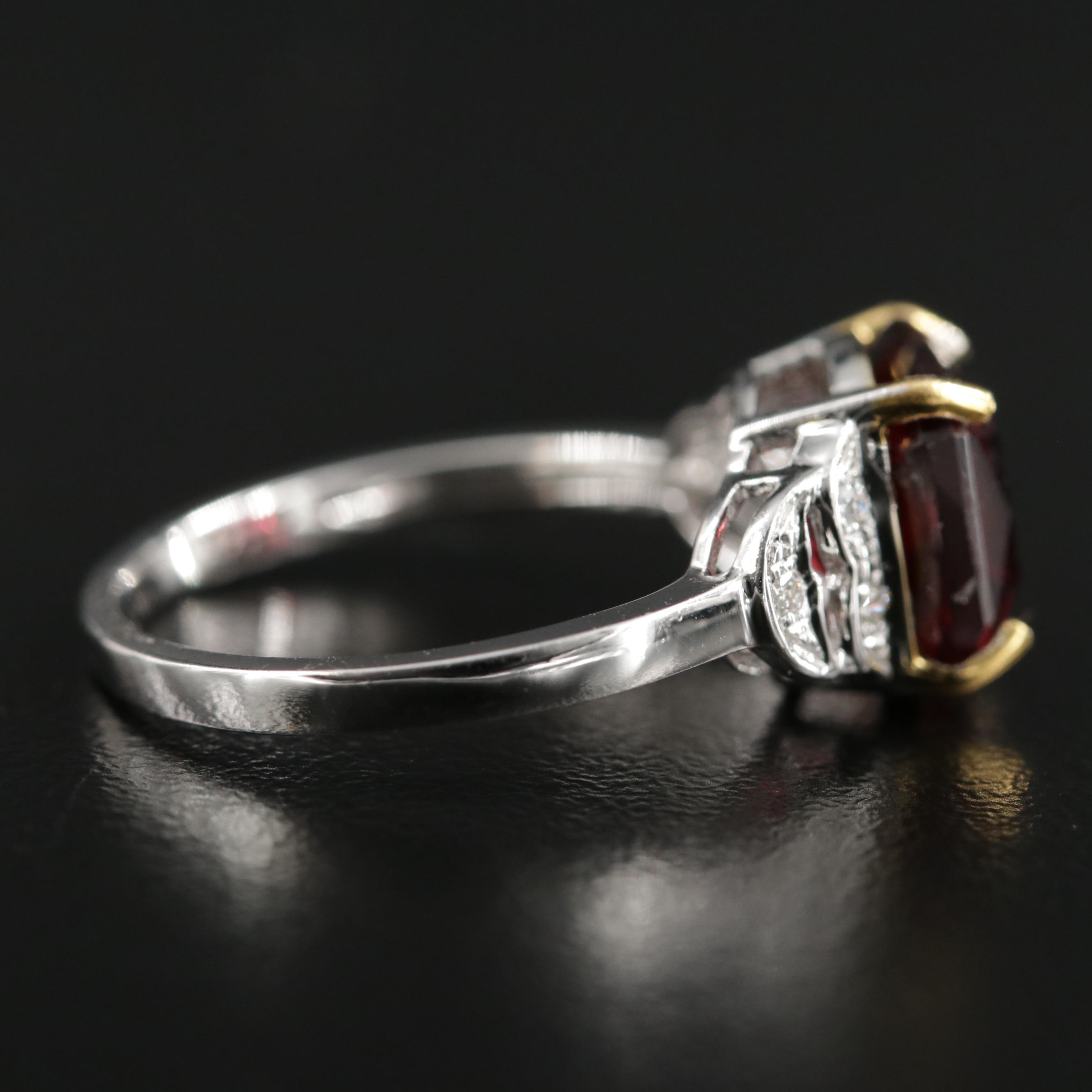 14K Gold Garnet and Diamond Ring
