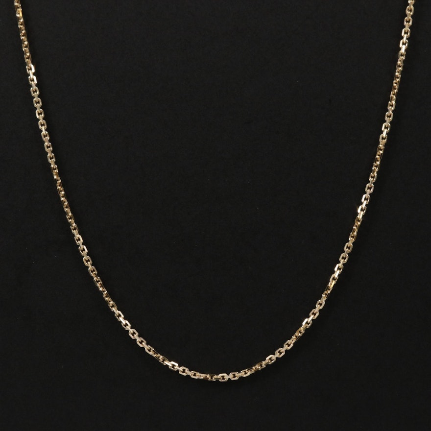 14K Yellow Gold Cable Chain Necklace