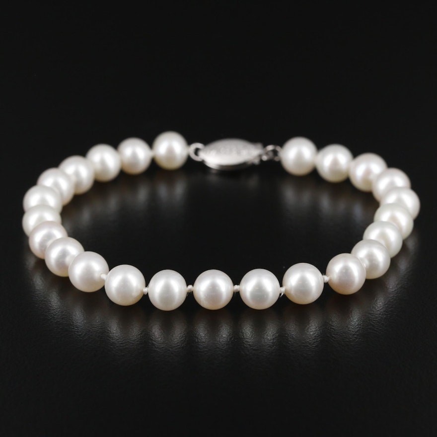 Imperial 14K Gold Pearl Single Strand Bracelet