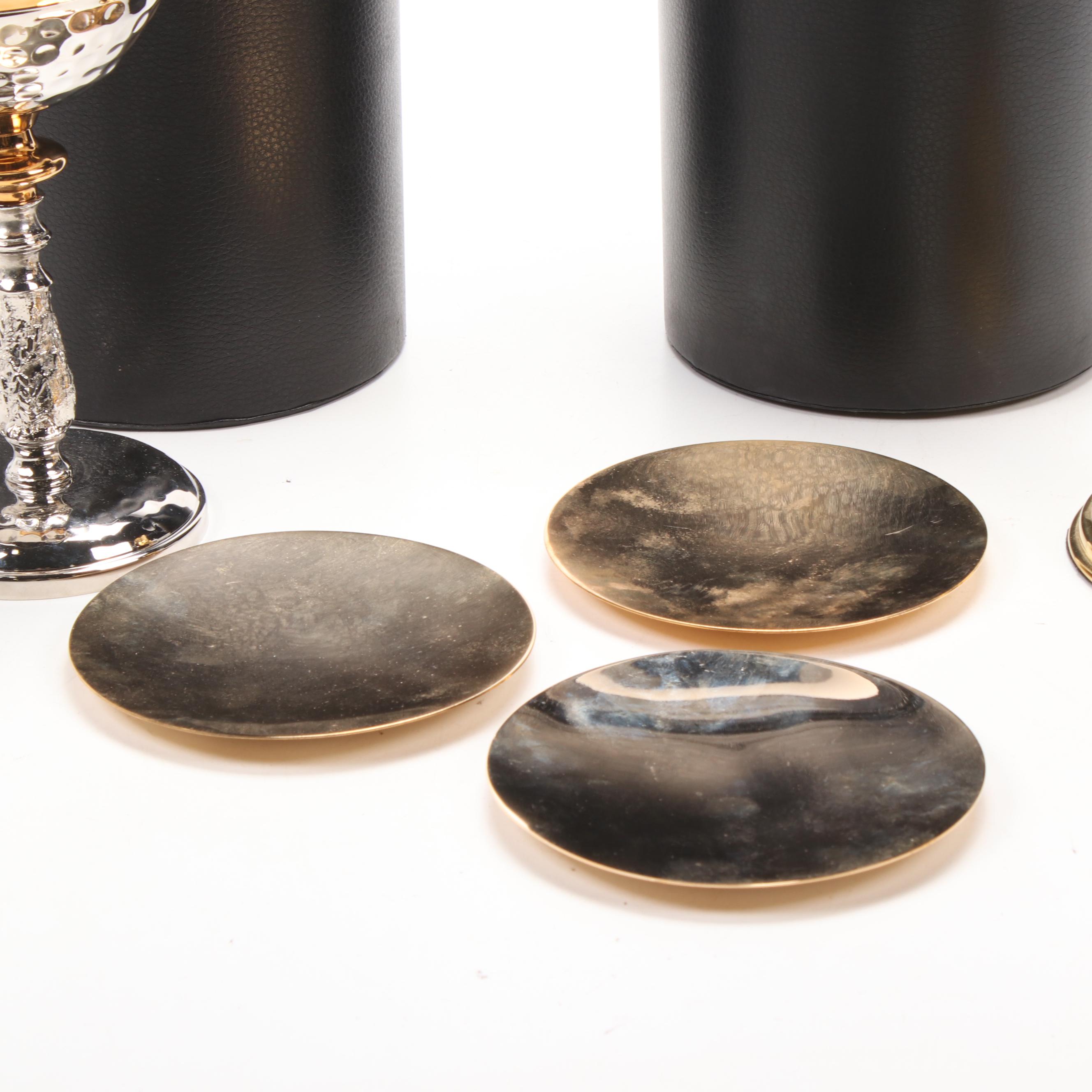 Catholic Communion Cup and Ciborium with Patens