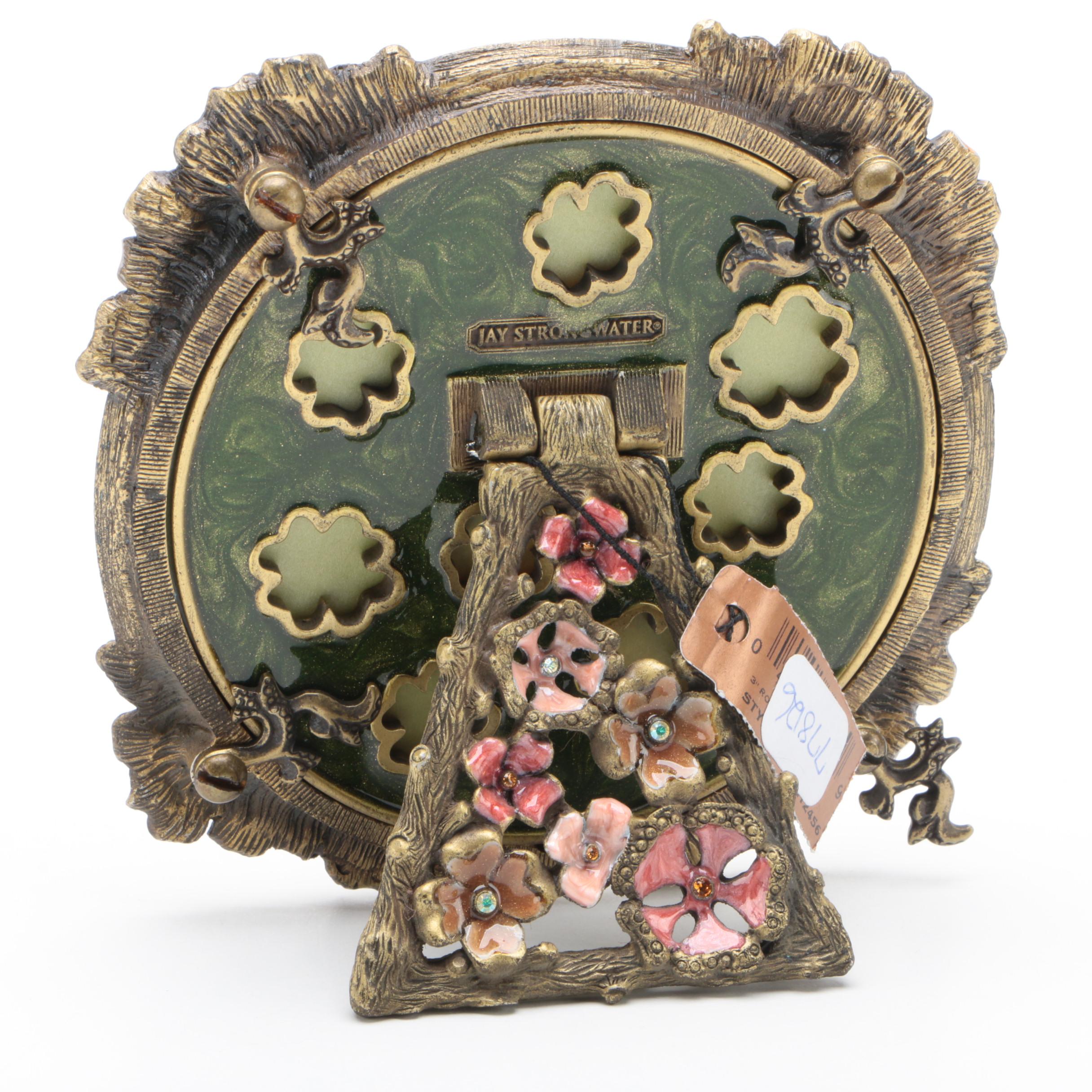 Jay Strongwater Round Tabletop Picture Frame with Original Box