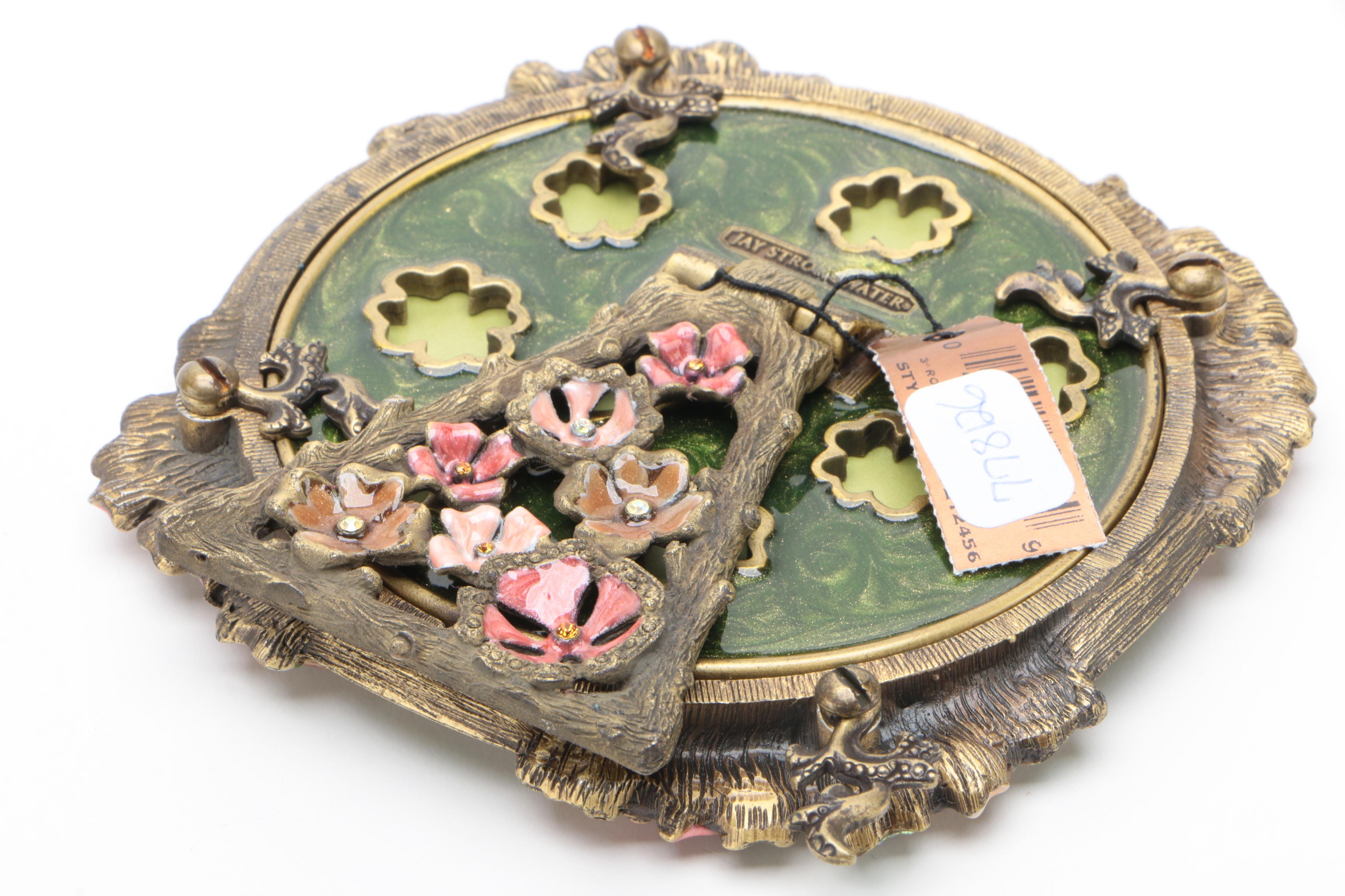 Jay Strongwater Round Tabletop Picture Frame with Original Box EBTH