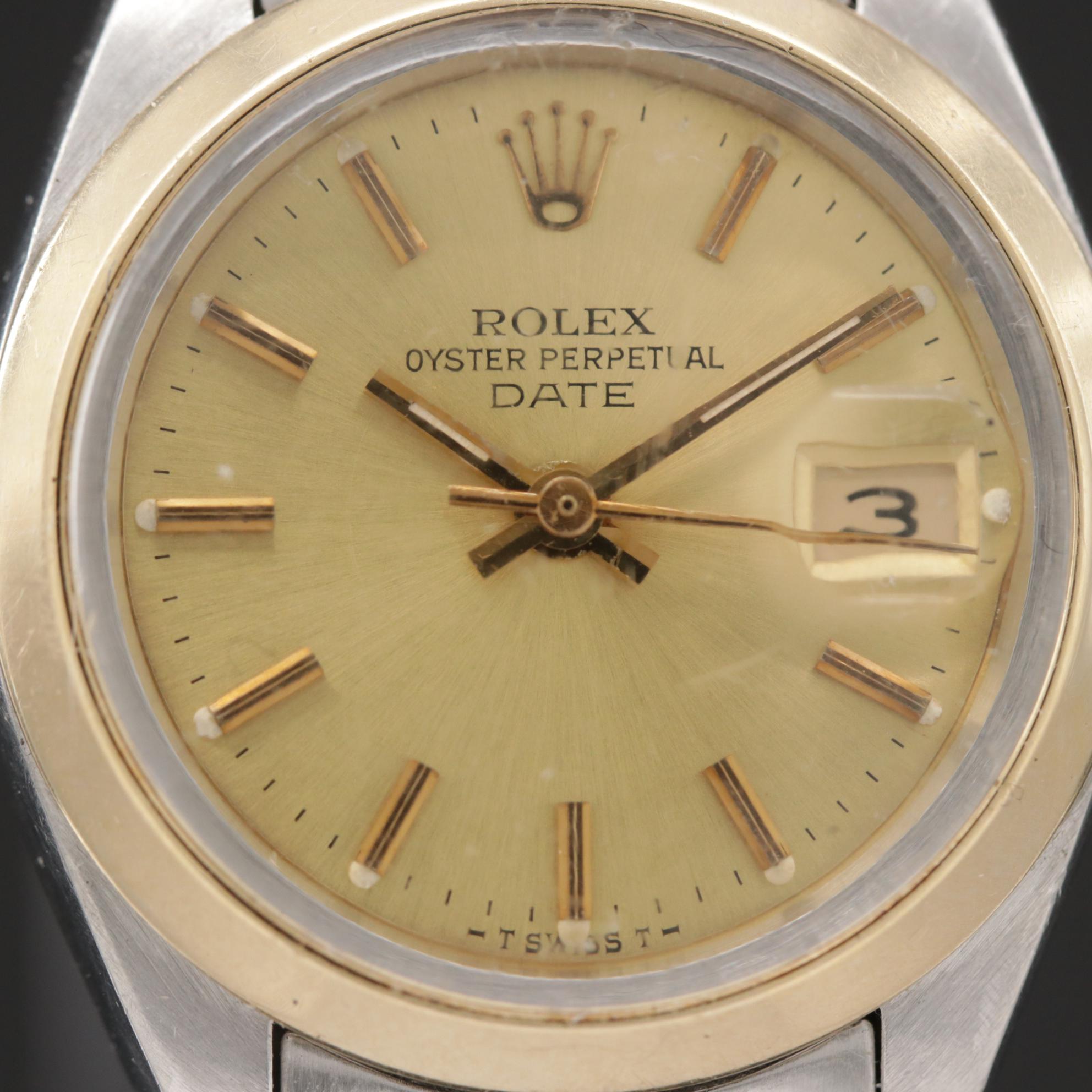1961 Rolex Oyster Perpetual Date 14K Gold and Stainless Steel Watch