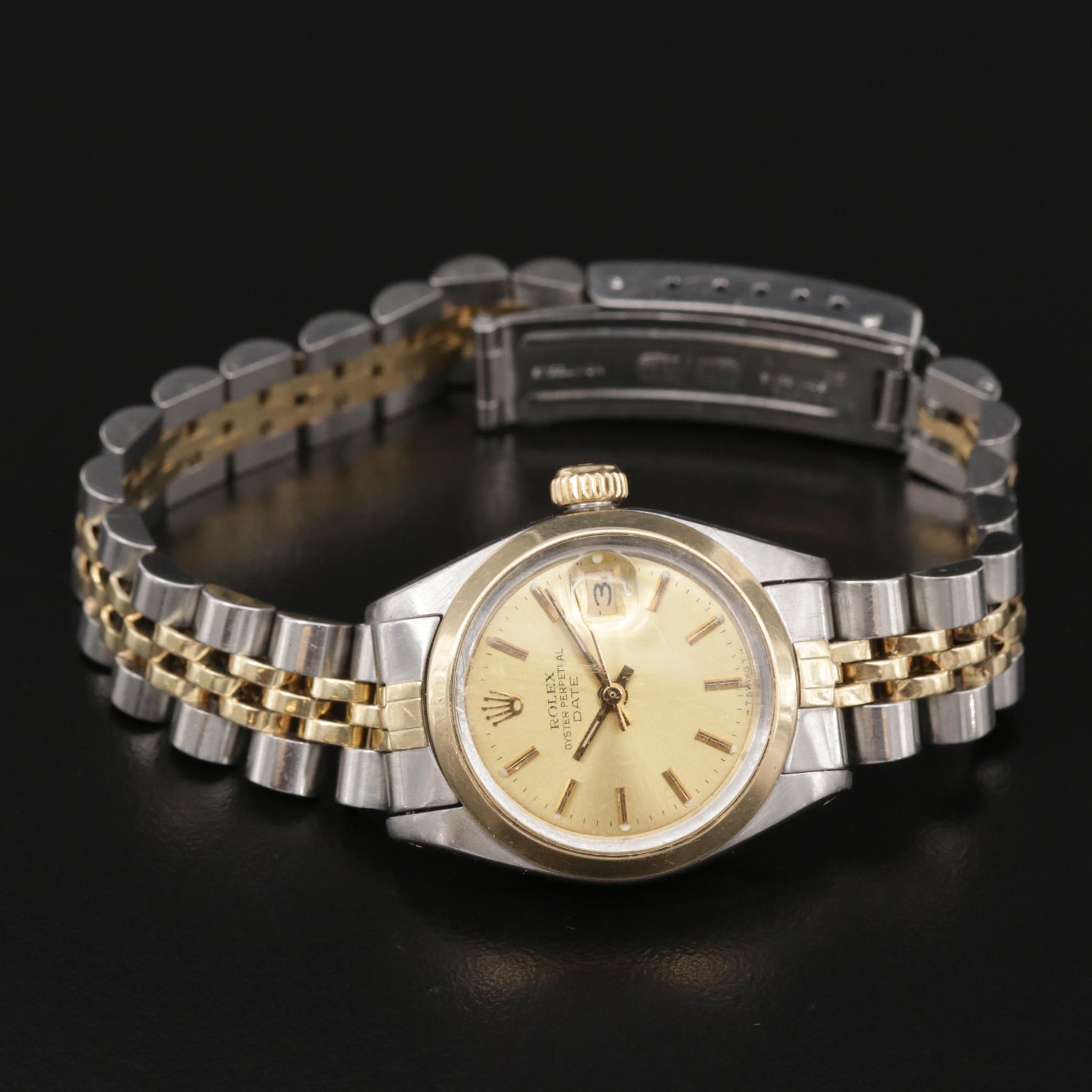 1961 Rolex Oyster Perpetual Date 14K Gold and Stainless Steel Watch