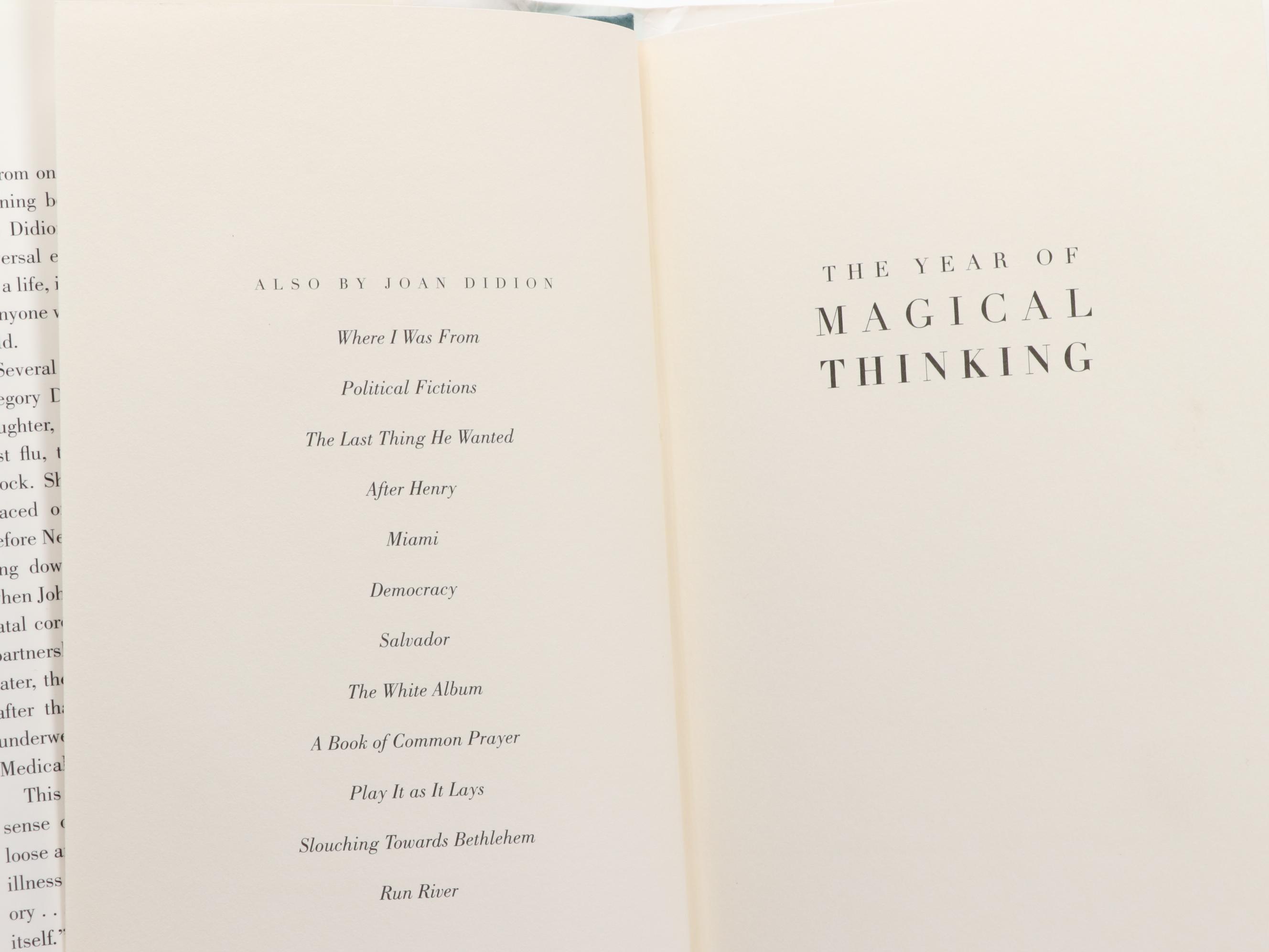 Signed First Edition "The Year of Magical Thinking" by Joan Didion