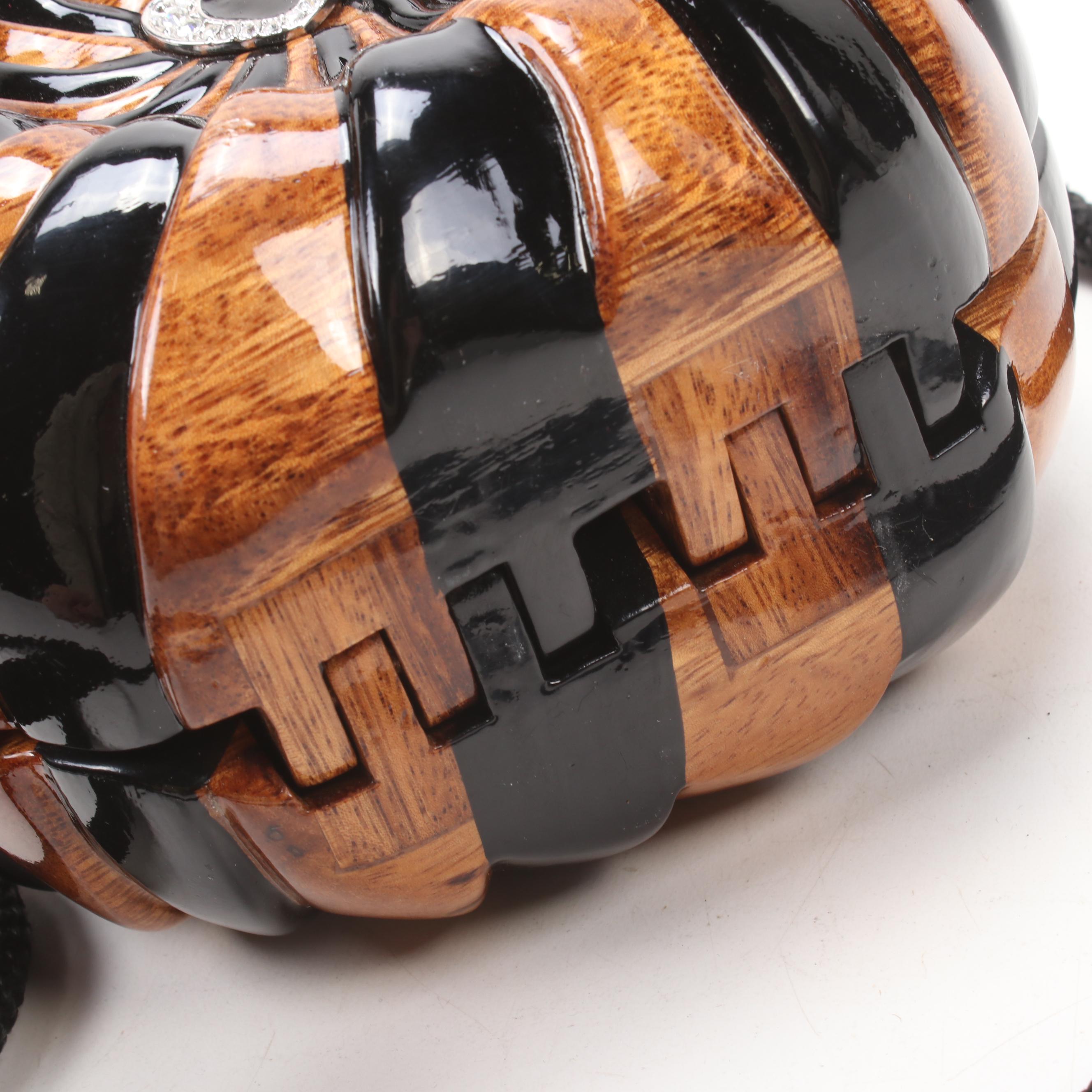 Timmy Woods of Beverly Hills Embellished Acacia Wood Pinwheel Crossbody Bag