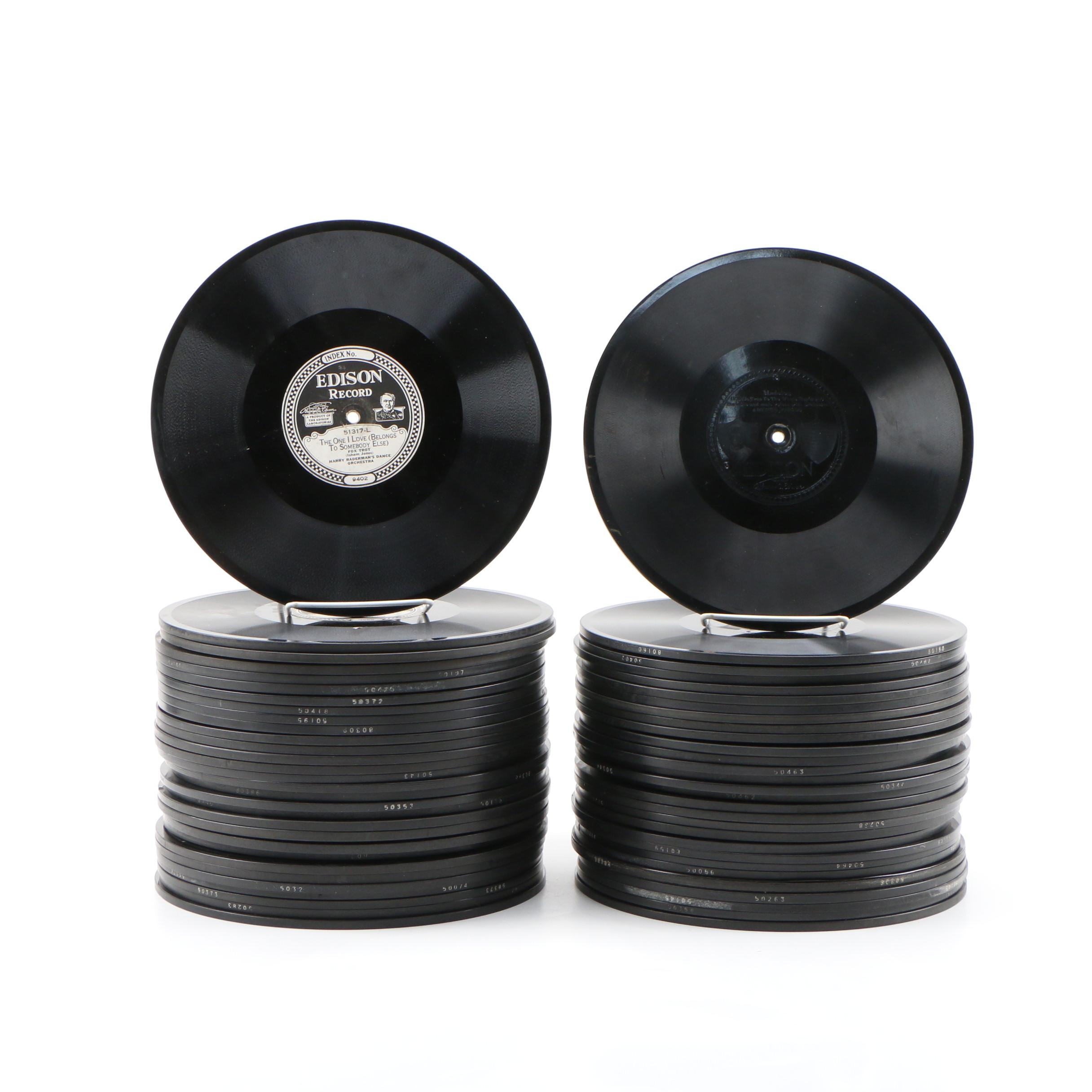 Edison Records Fox Trot and Big Band Dance Vinyl Records, Early 20th Century