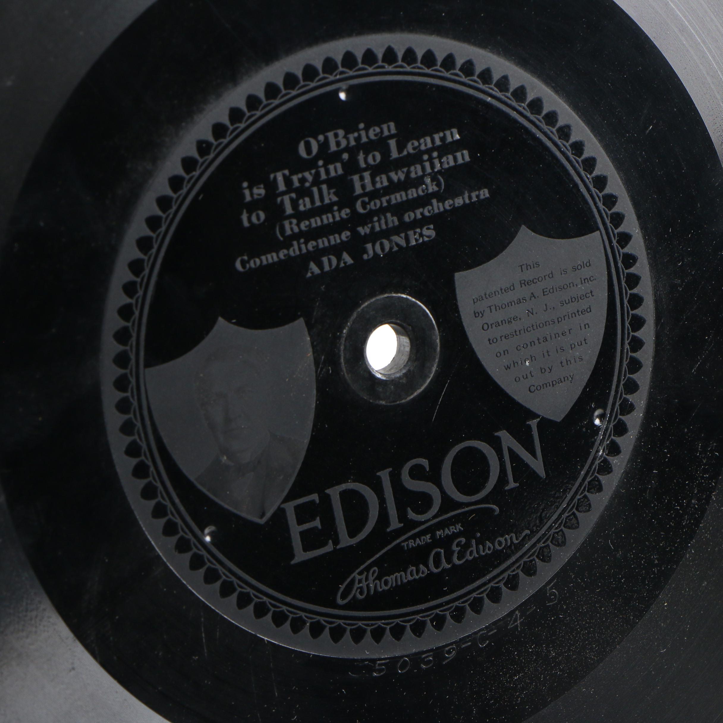 Edison Records Fox Trot and Big Band Dance Vinyl Records, Early 20th Century