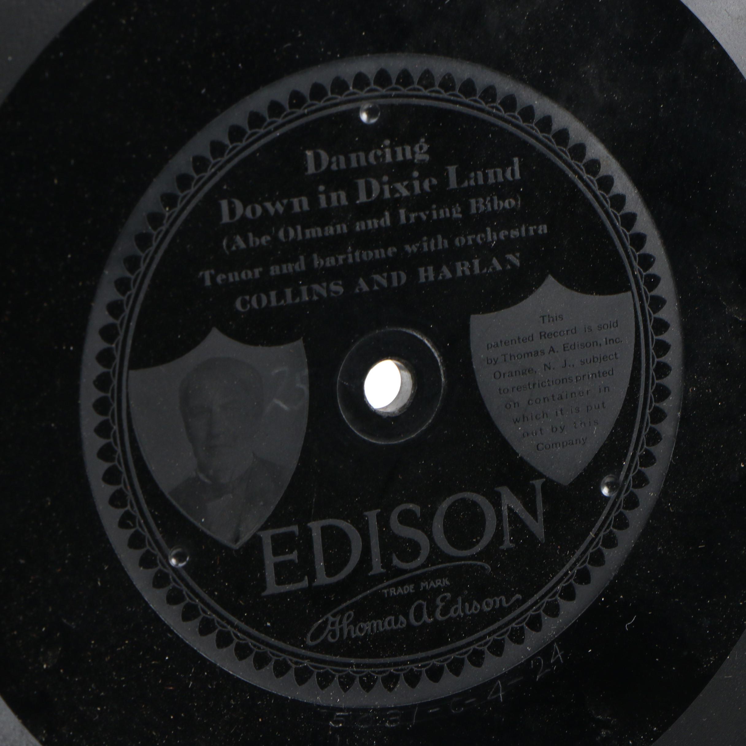 Edison Records Fox Trot and Big Band Dance Vinyl Records, Early 20th Century