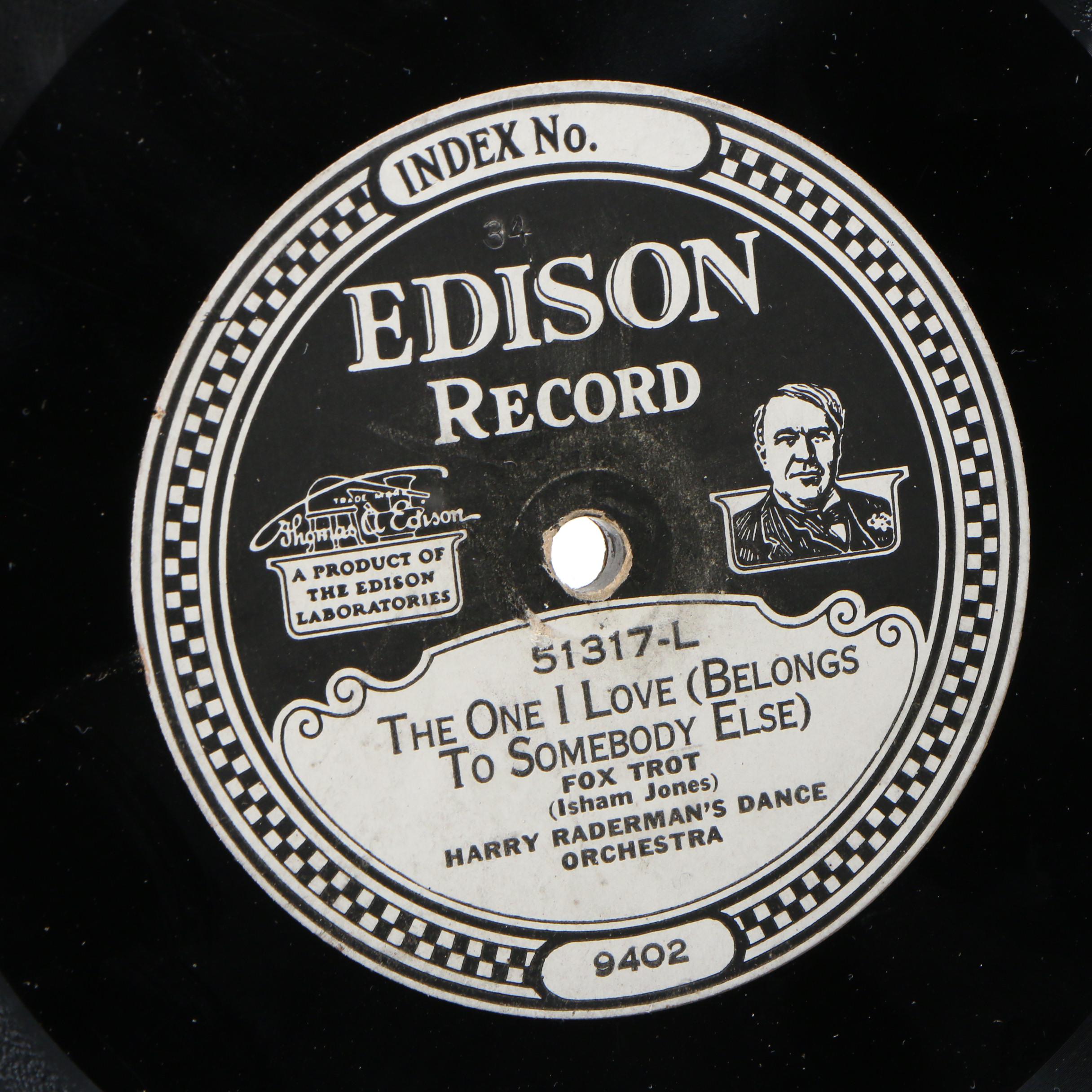 Edison Records Fox Trot and Big Band Dance Vinyl Records, Early 20th Century