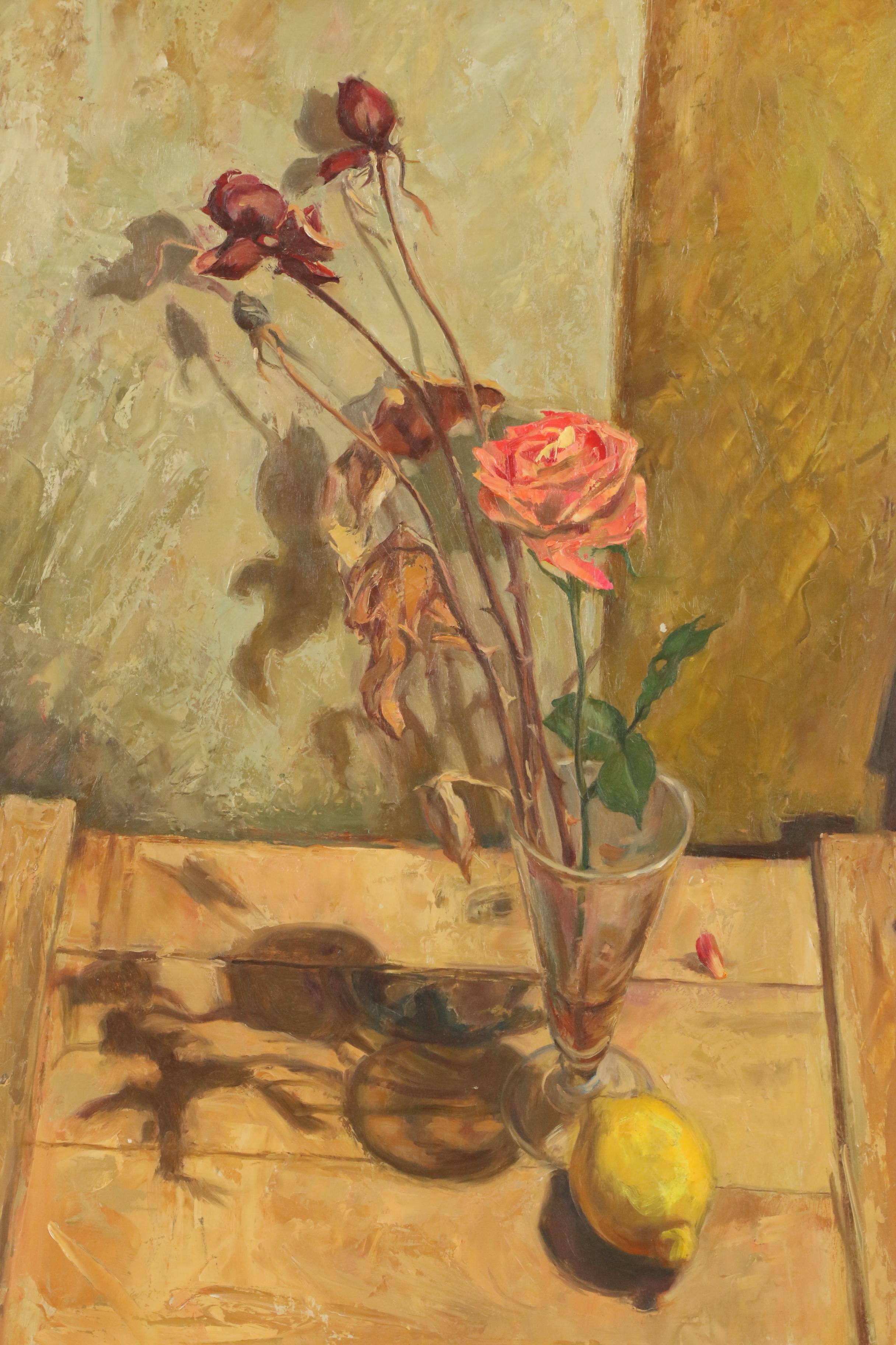 Paul H. King Still Life Oil Painting "Night Lemon", 1999