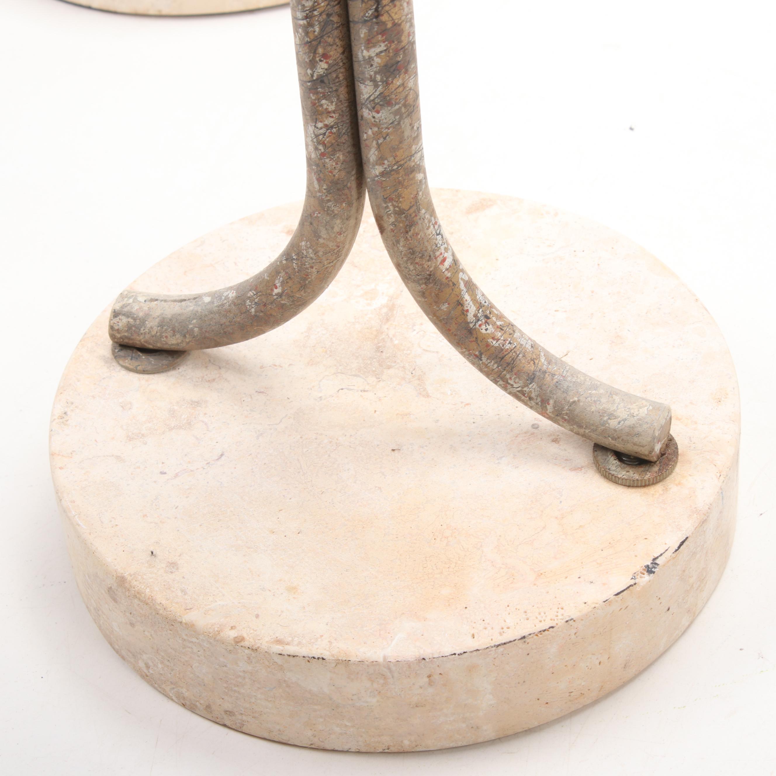 Baskerville Distressed Metal Wall Clock and Mediterranean-Style Candle Holders