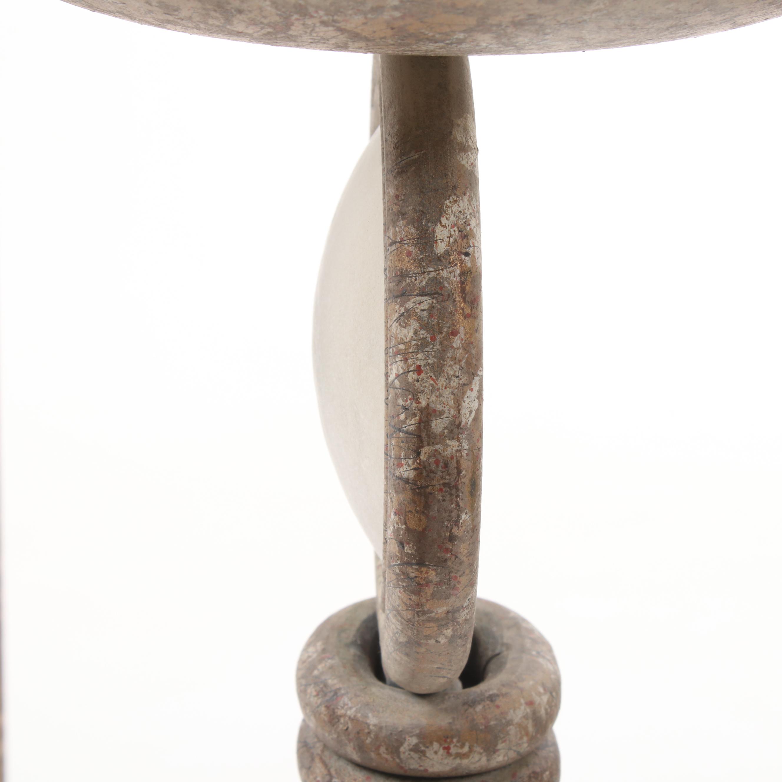 Baskerville Distressed Metal Wall Clock and Mediterranean-Style Candle Holders