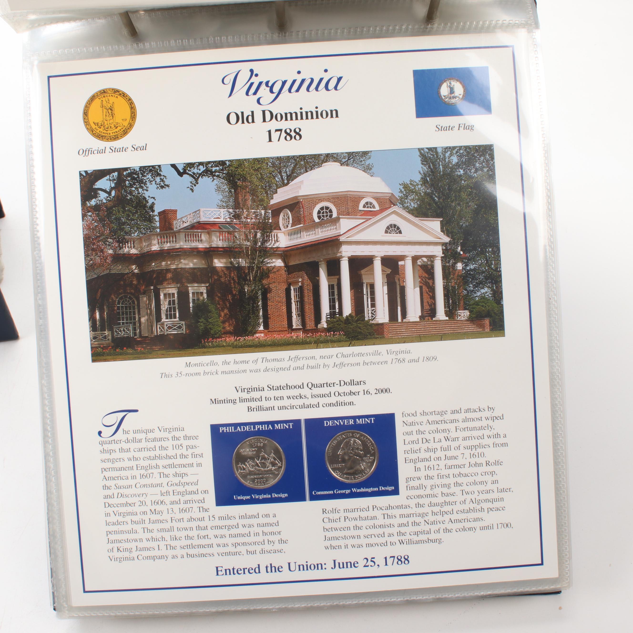 Postal Commemorative Society State Quarter and Stamp Collection