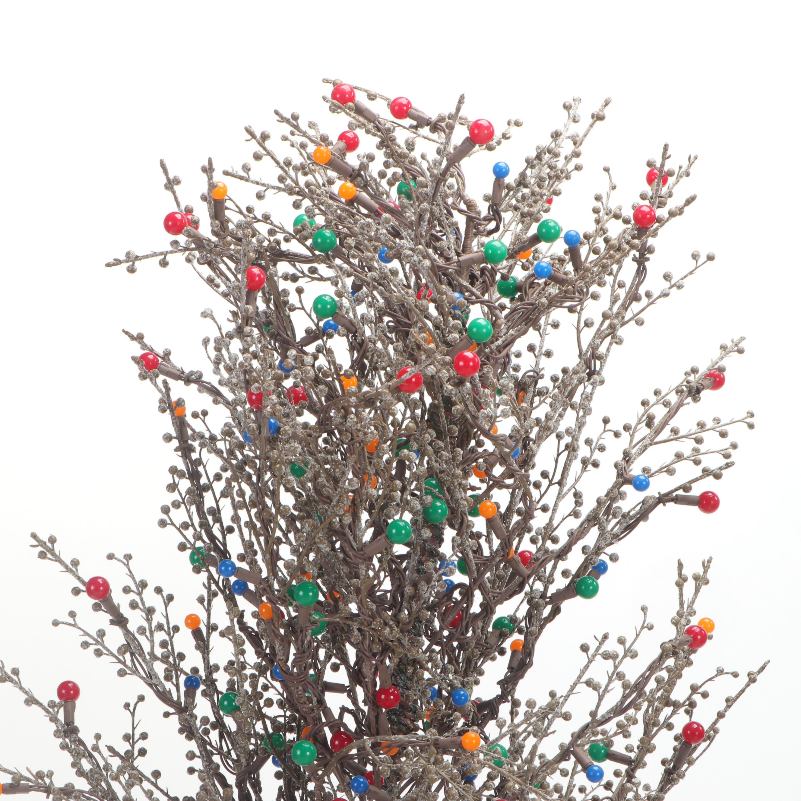 Pair Outdoor Illuminated  Decorative Trees with Multiple Colored Lights