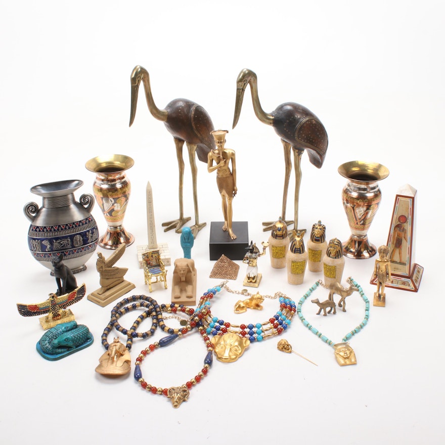 Egyptian Style MMA Jewelry, Vases, and Figurines