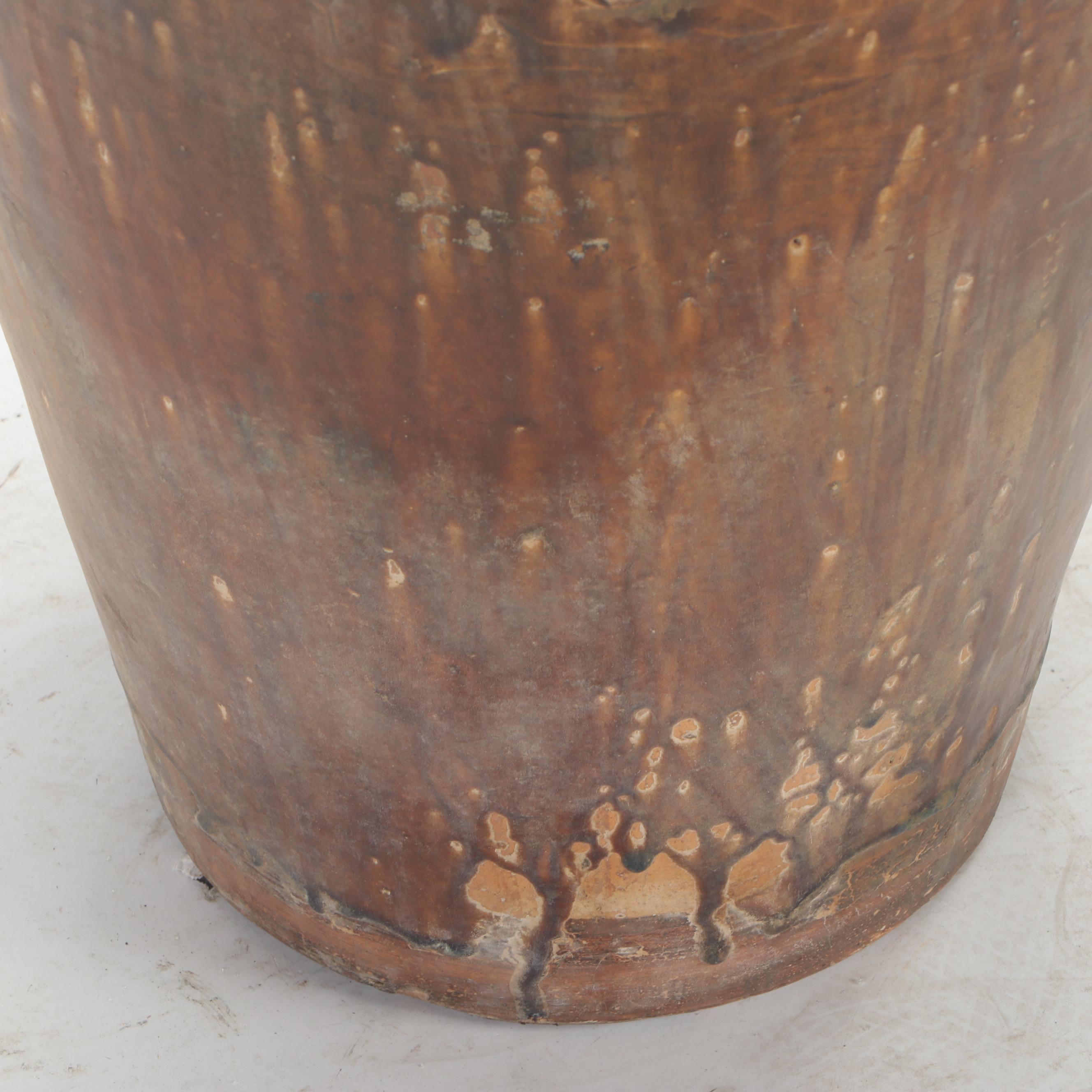 East Asian Monumental Porcelain Storage Jar with Applied Dragon Motifs