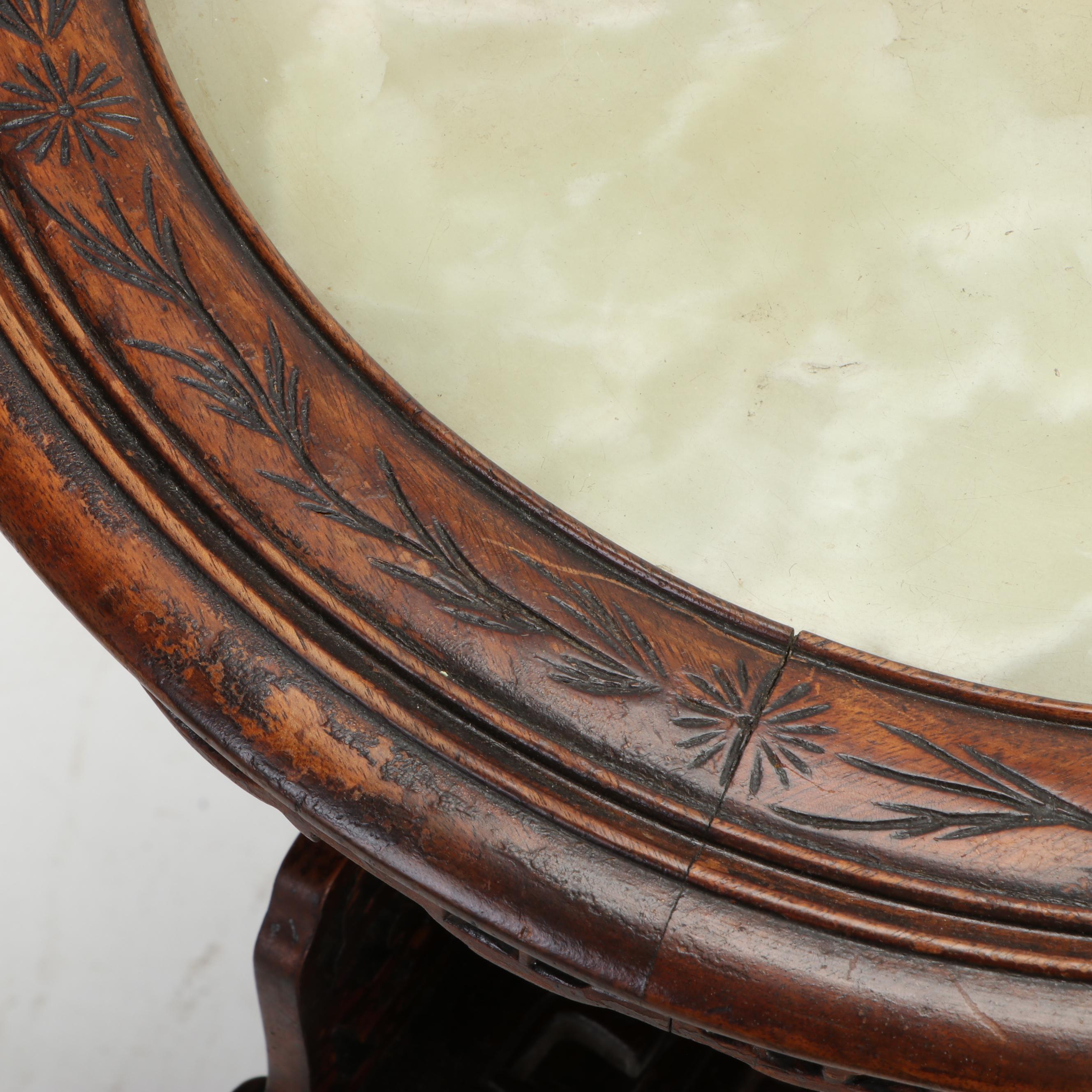 Chinese Stained Wood Revolving Library Table, Late 19th/Early 20th Century