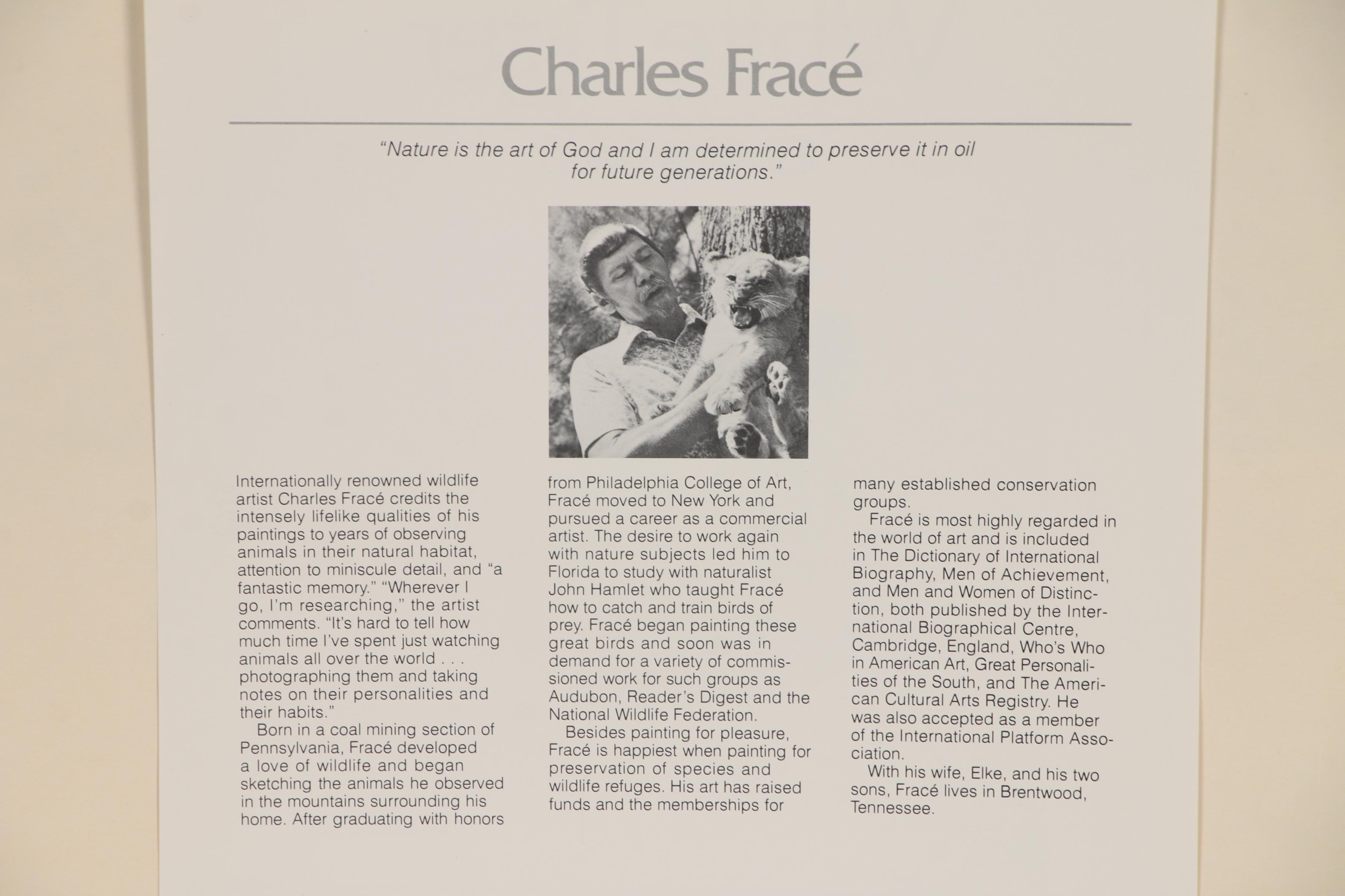 Charles Fracé Offset Lithographs "White Tiger" and "African Leopard"