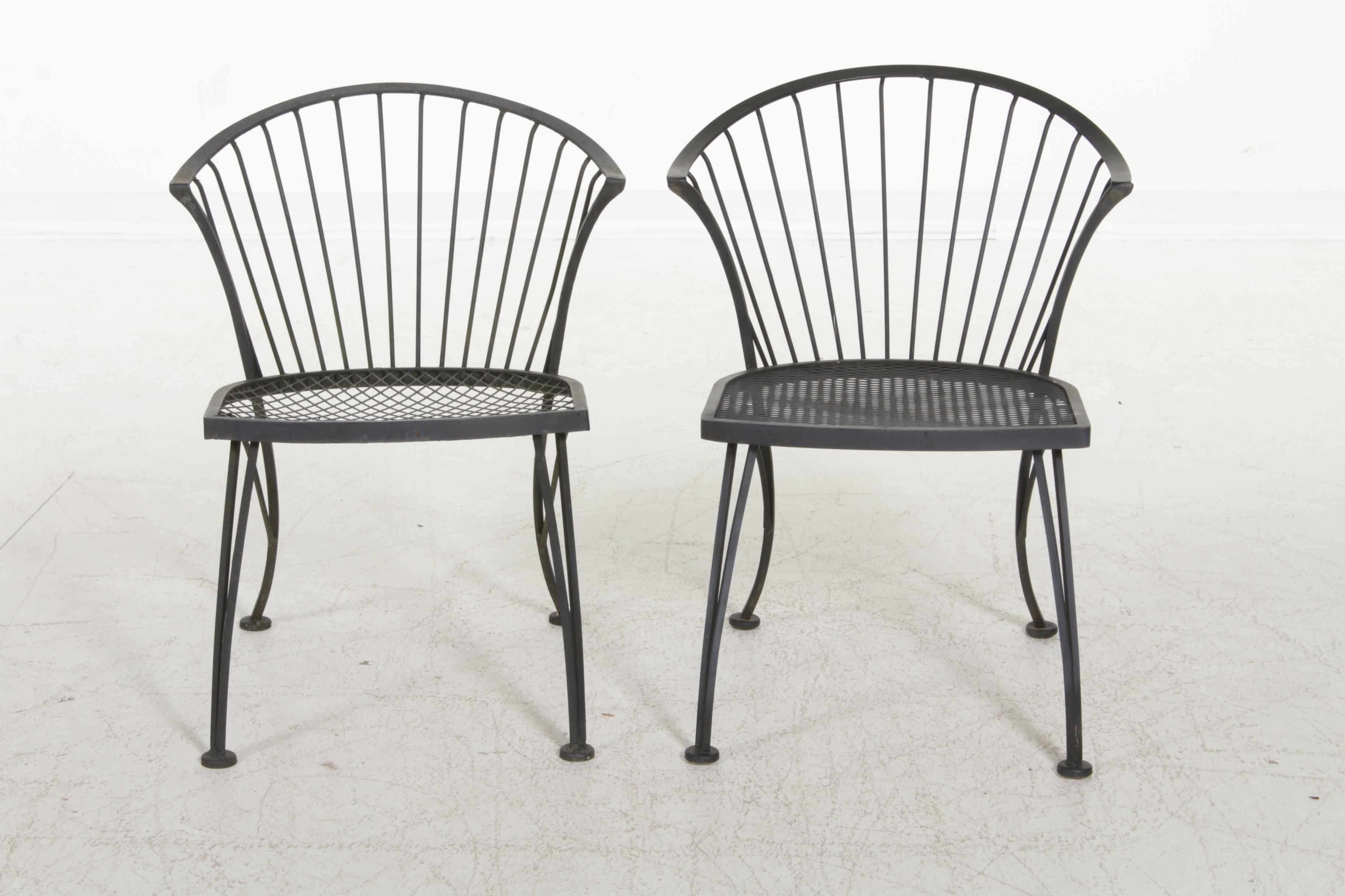 Mid Century Modern Wrought Iron Patio Dining Set