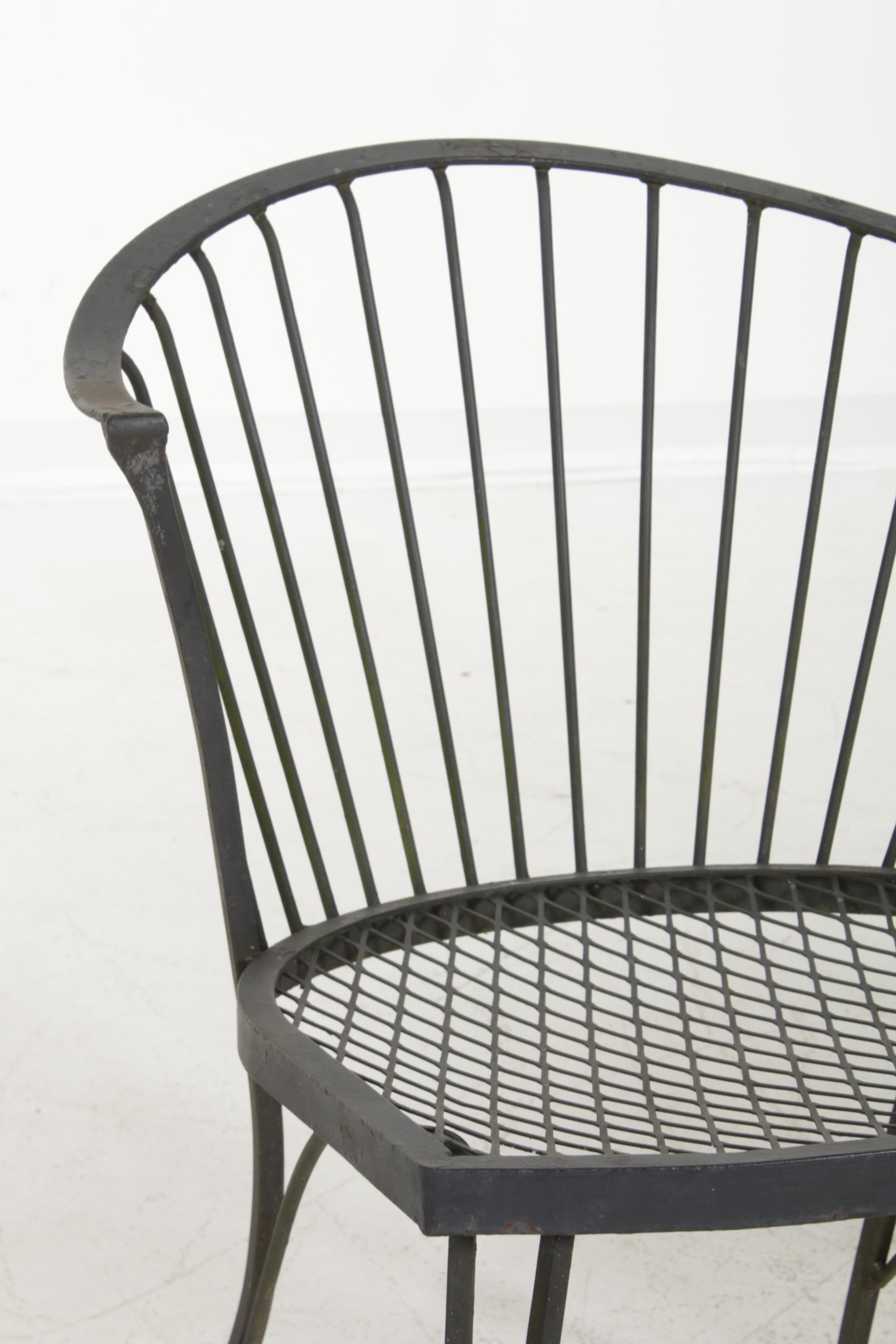 Mid Century Modern Wrought Iron Patio Dining Set