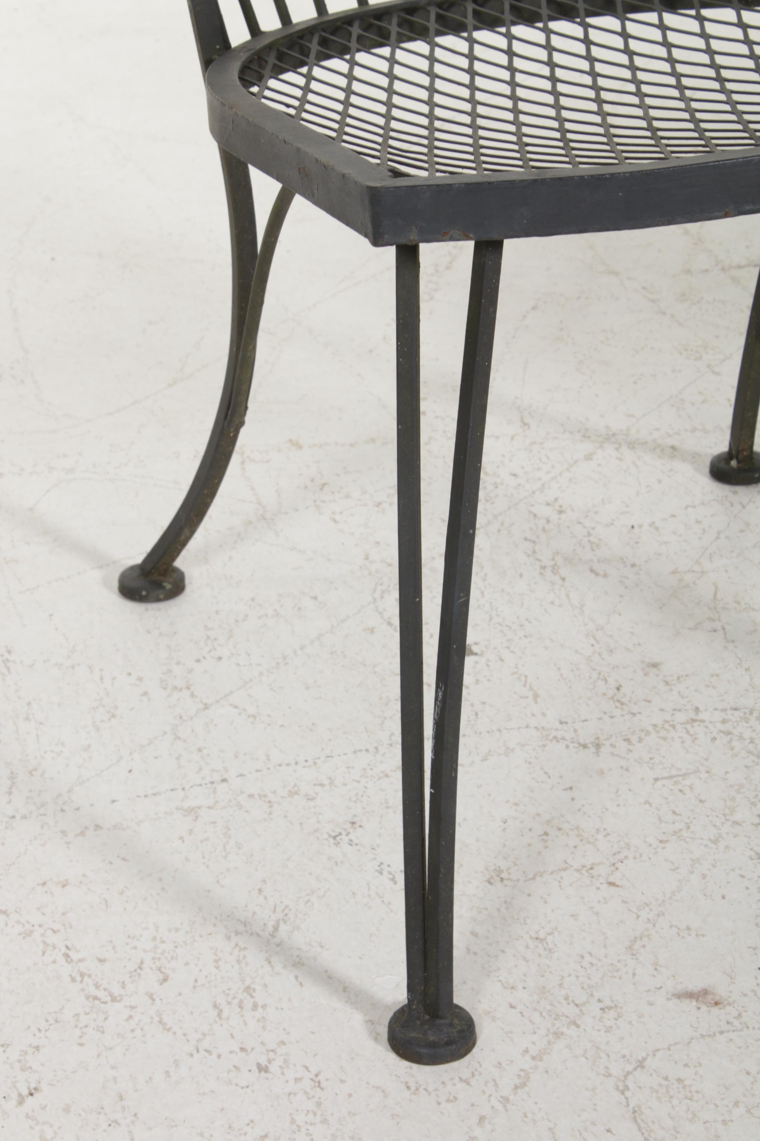 Mid Century Modern Wrought Iron Patio Dining Set