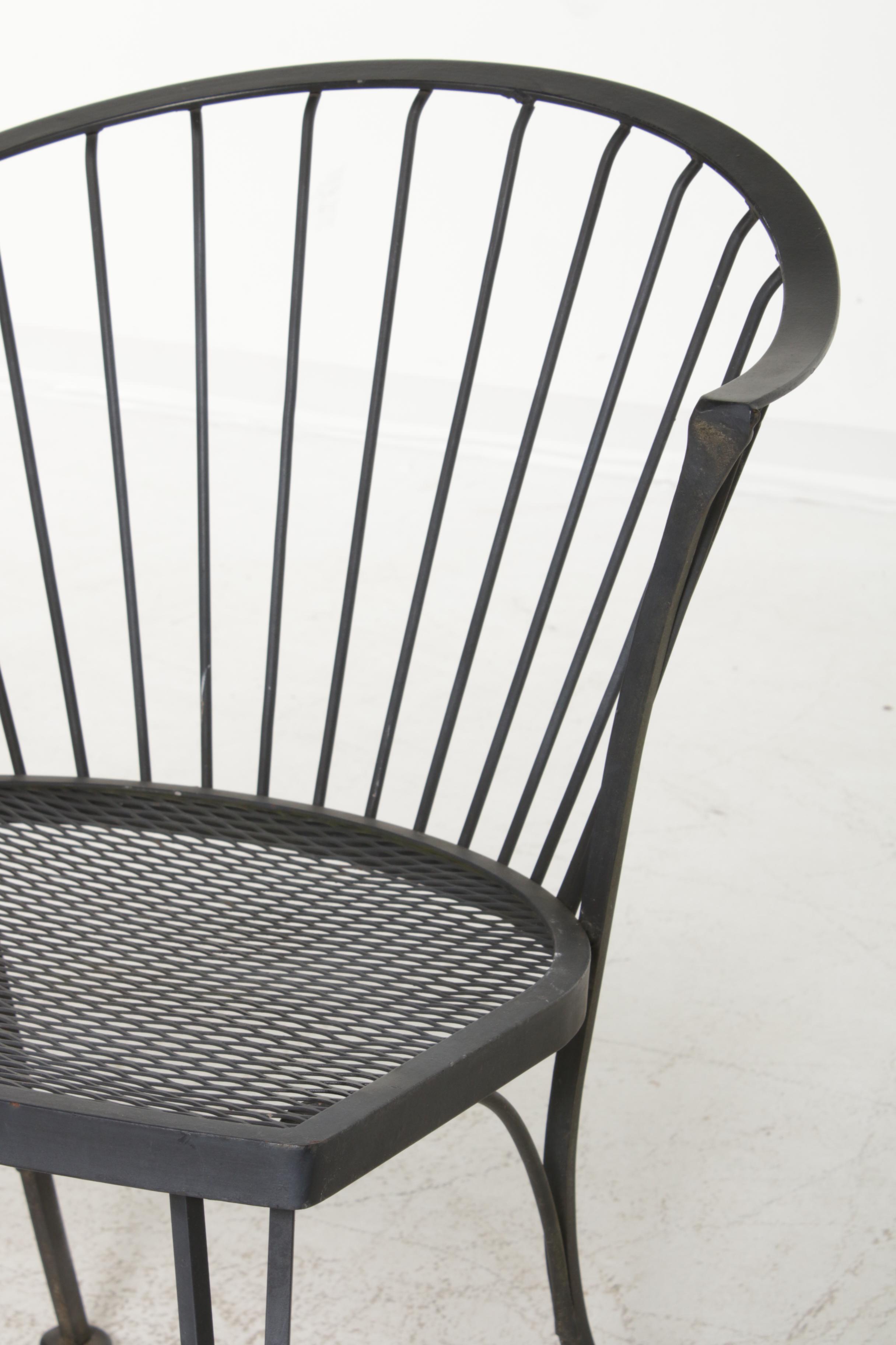 Mid Century Modern Wrought Iron Patio Dining Set