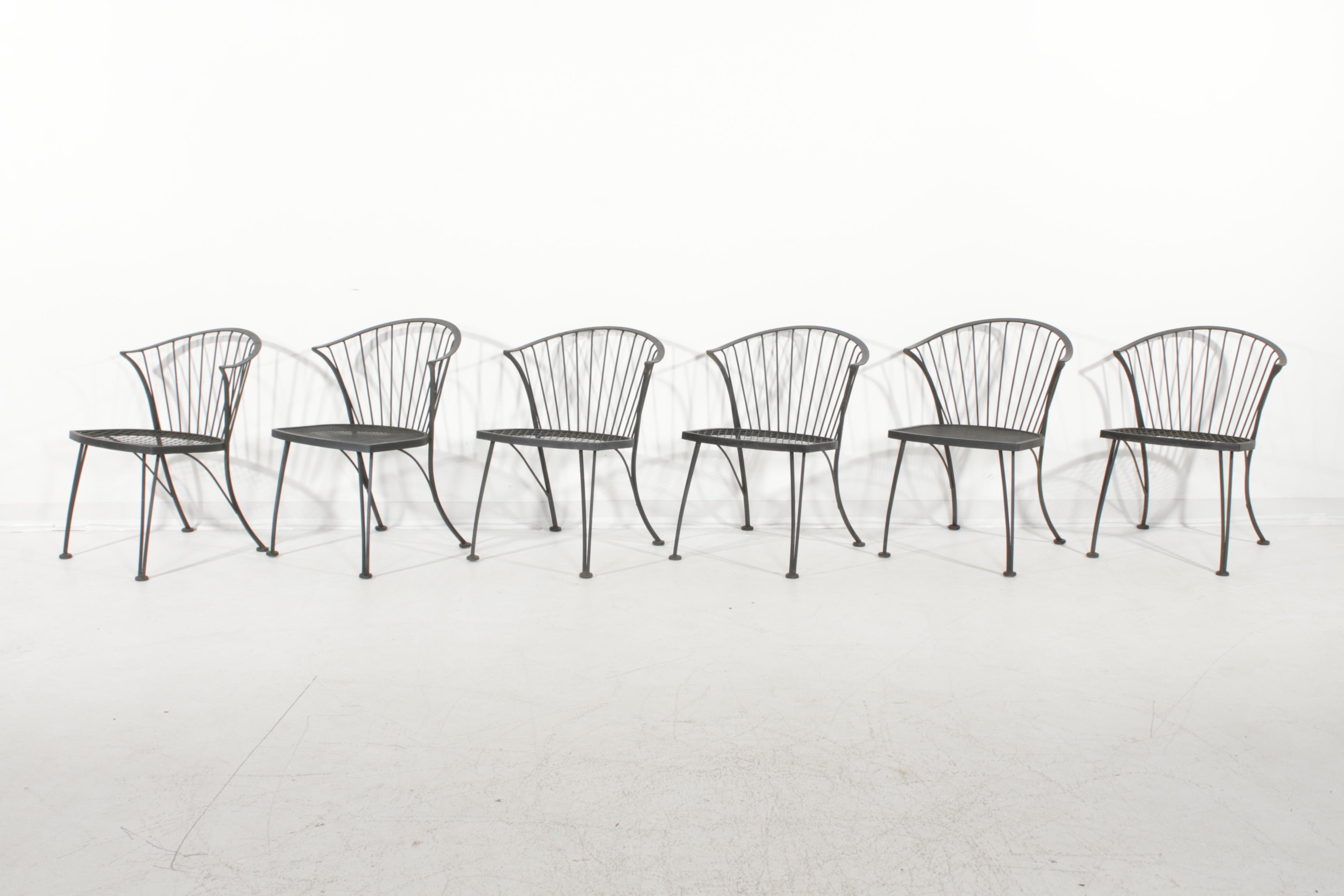 Mid Century Modern Wrought Iron Patio Dining Set