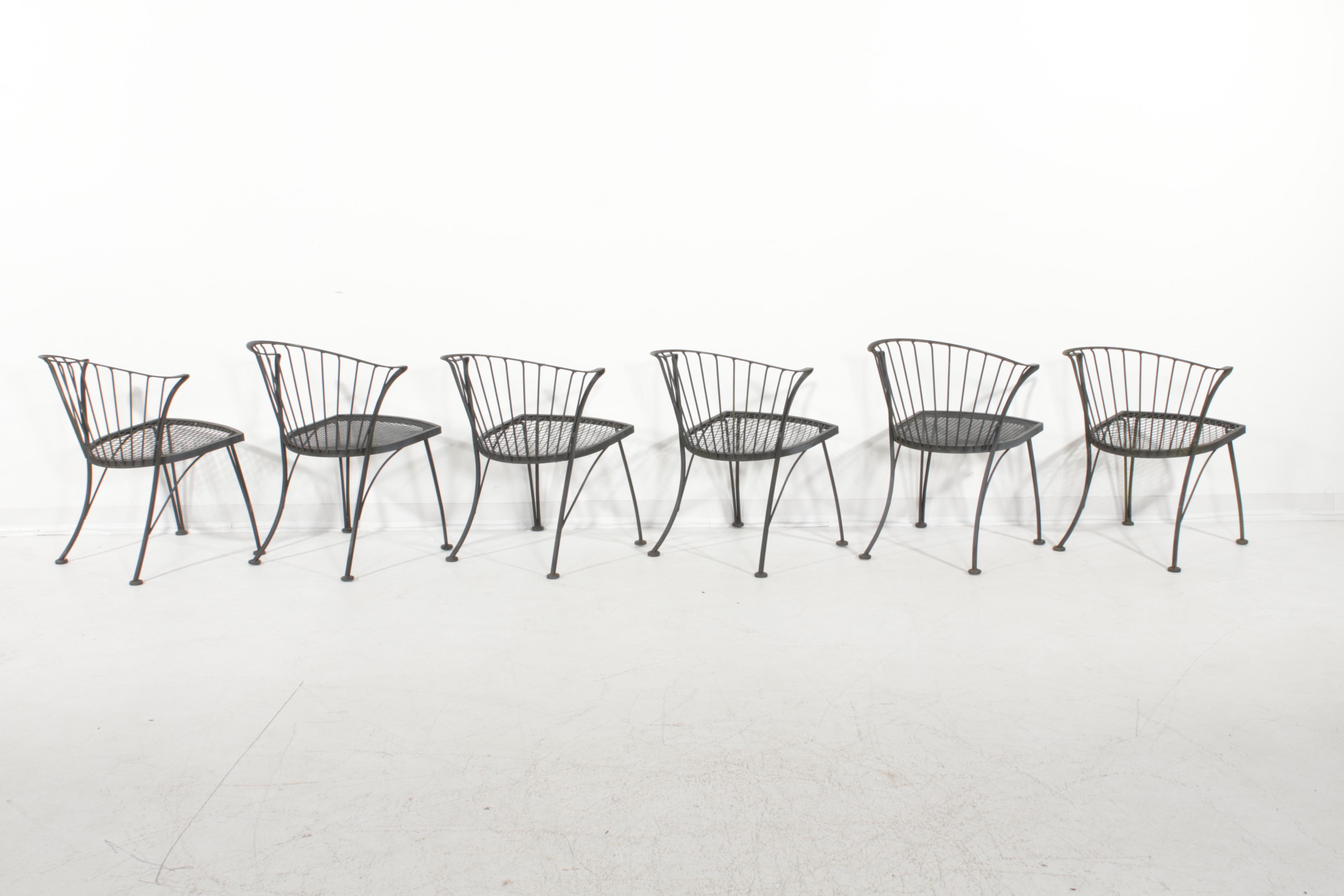 Mid Century Modern Wrought Iron Patio Dining Set