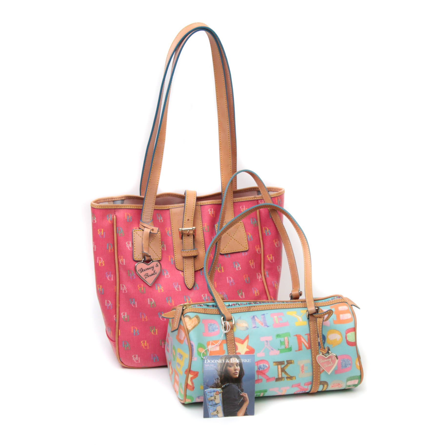 Dooney & Bourke Monogram Coated Canvas and Leather Barrel and Tote Bags