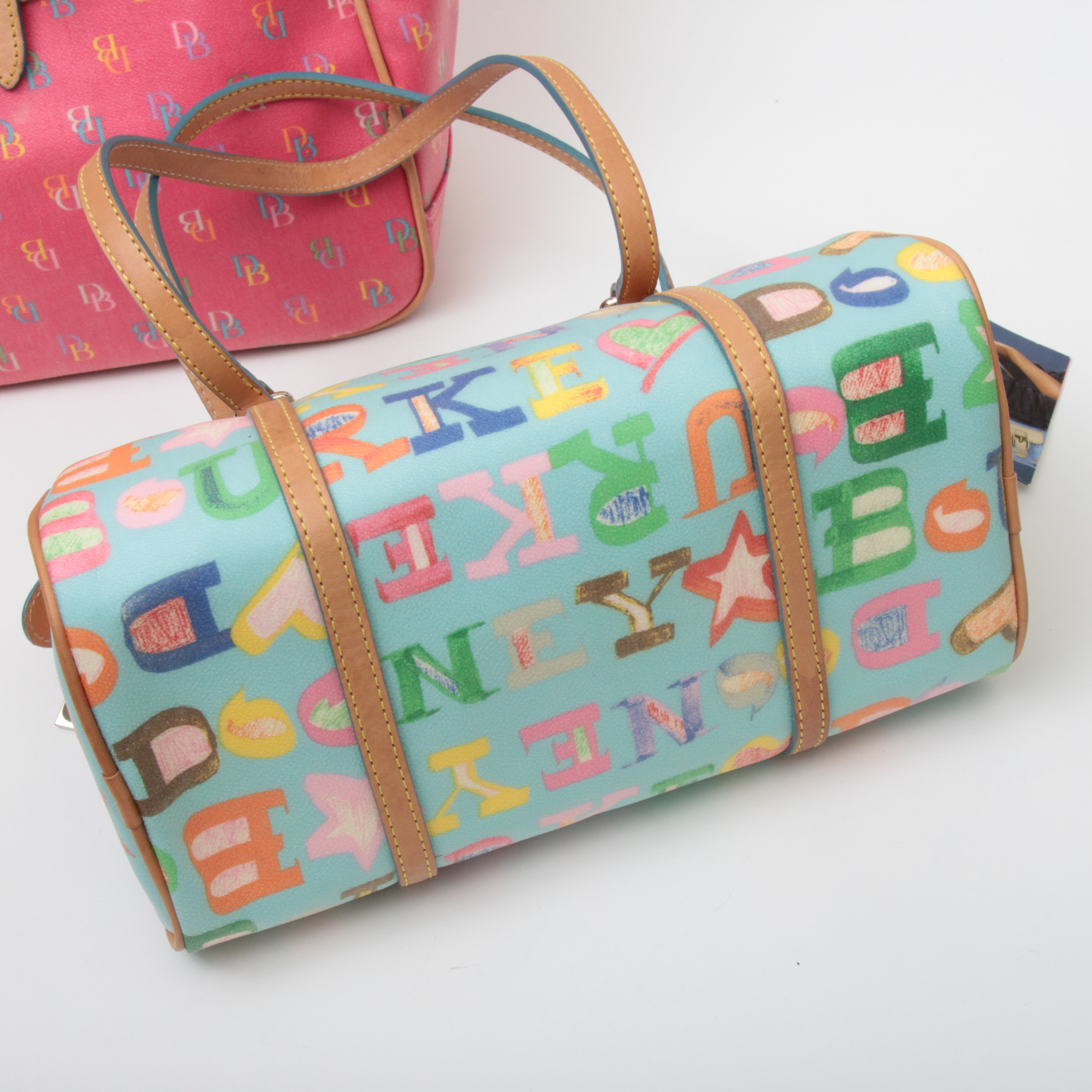 Dooney & Bourke Monogram Coated Canvas and Leather Barrel and Tote Bags