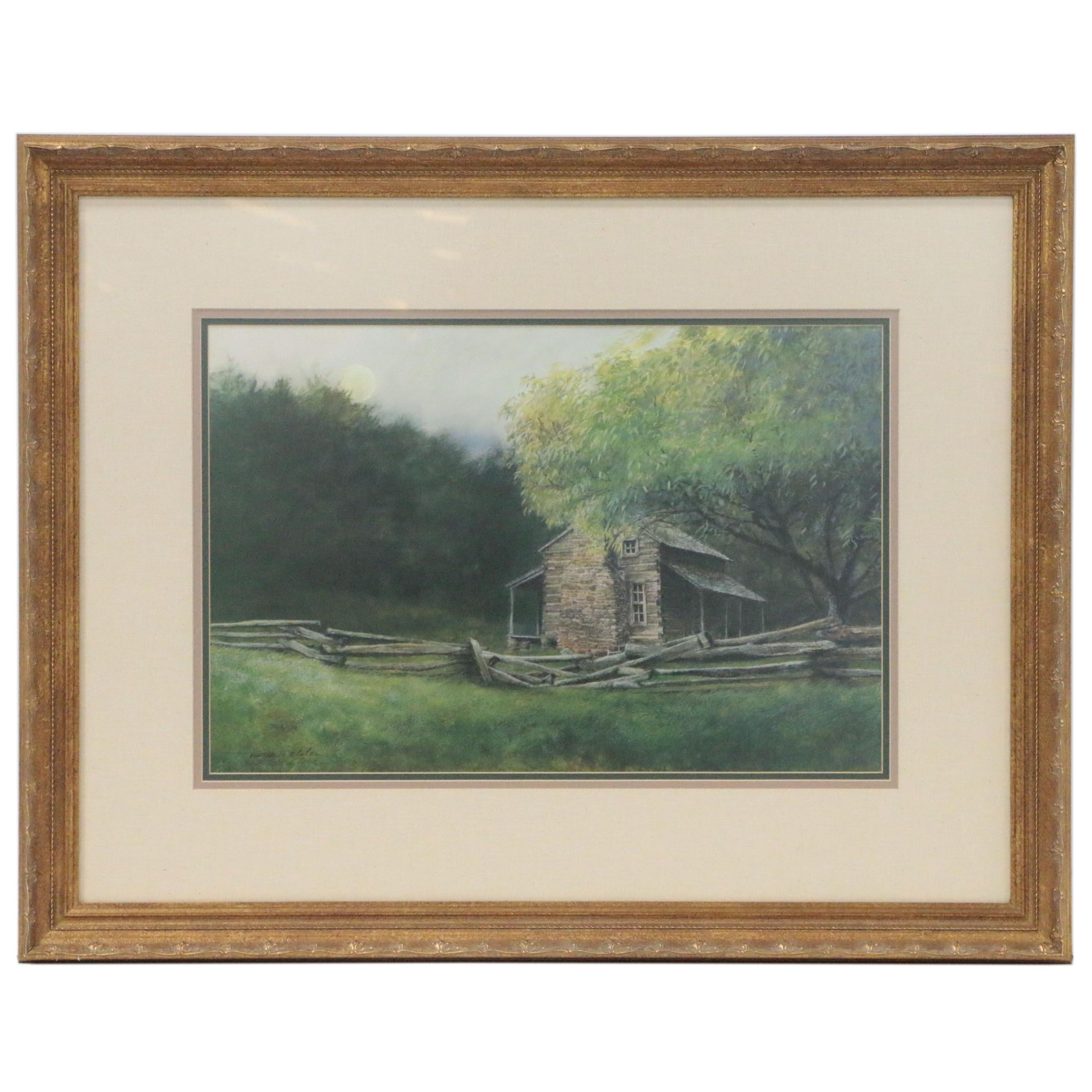 Mitchell Tolle Offset Lithograph "Cades Cove"