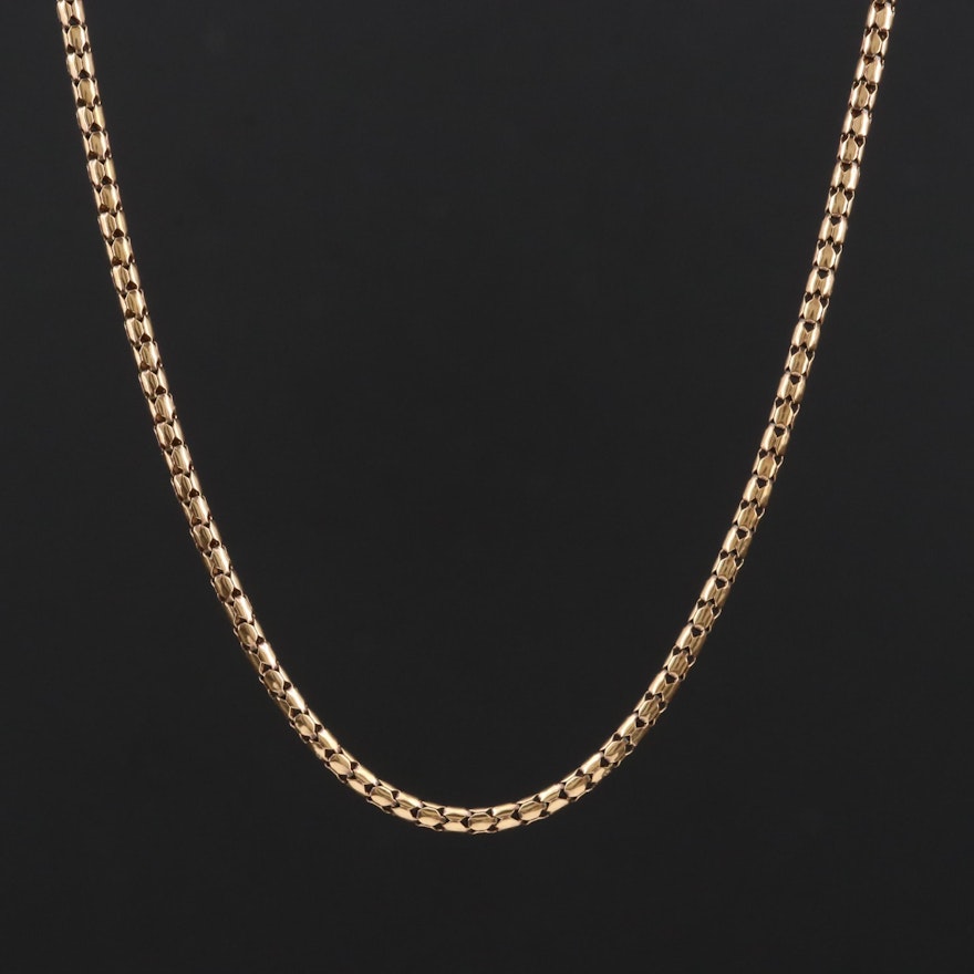 18K Yellow Gold Fancy Chain Necklace