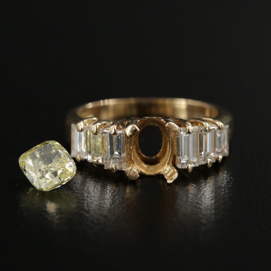 18K Yellow Gold 1.97 CTW Diamond Semi-Mount Ring