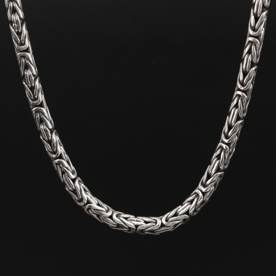 Sterling Silver Byzantine Chain Necklace