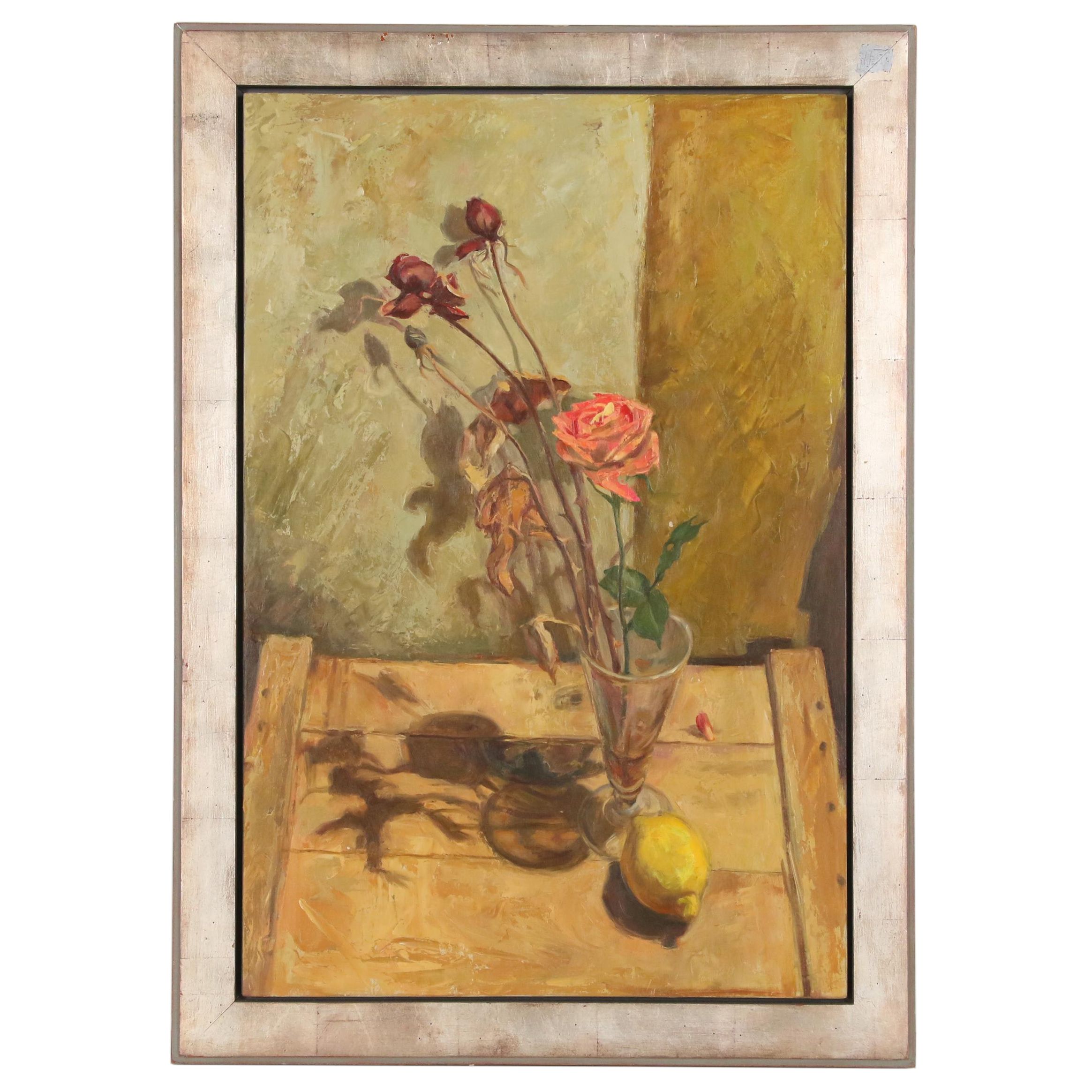 Paul H. King Still Life Oil Painting "Night Lemon", 1999