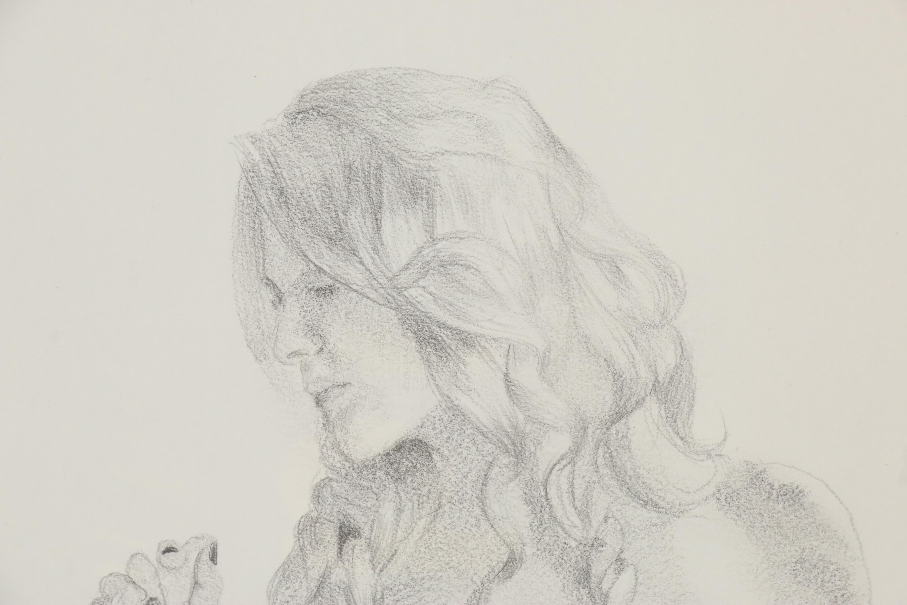 Bruce Erikson Nude Graphite Drawing "Study for 'Vendémiaire'"