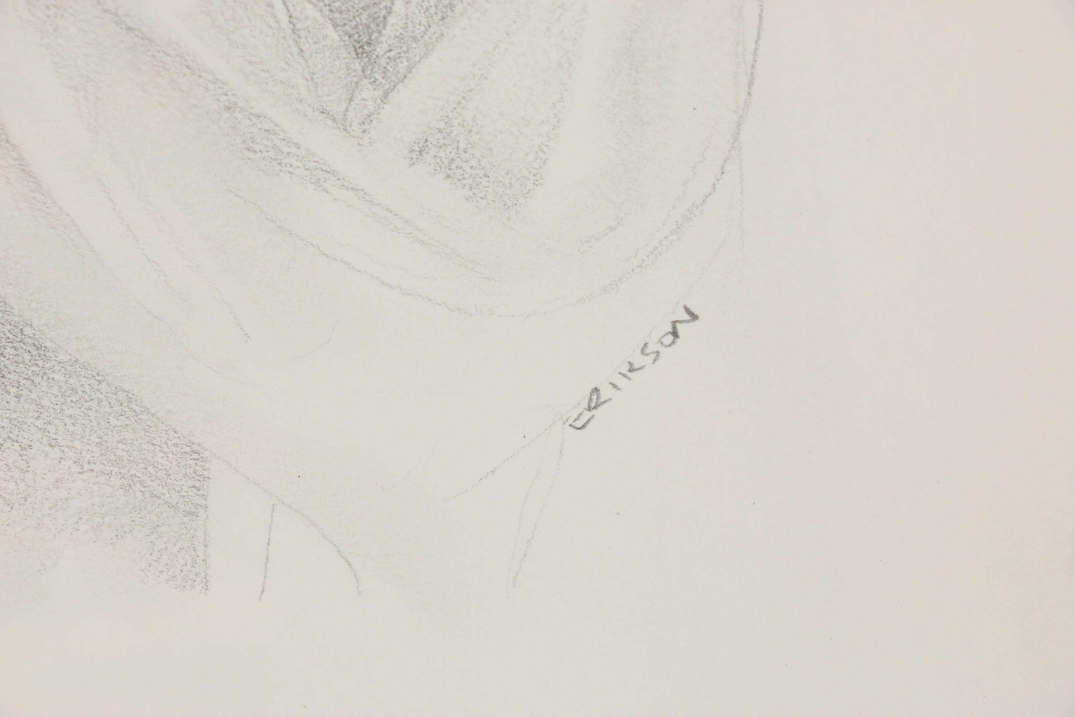 Bruce Erikson Nude Graphite Drawing "Study for 'Vendémiaire'"