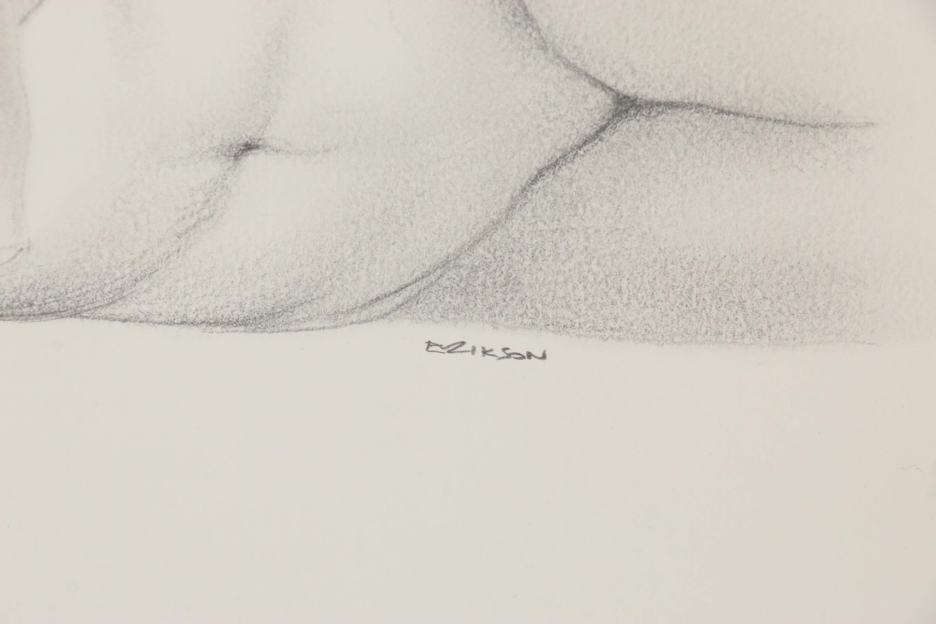 Bruce Erikson Nude Graphite Drawing "Study for 'Flaming June'"
