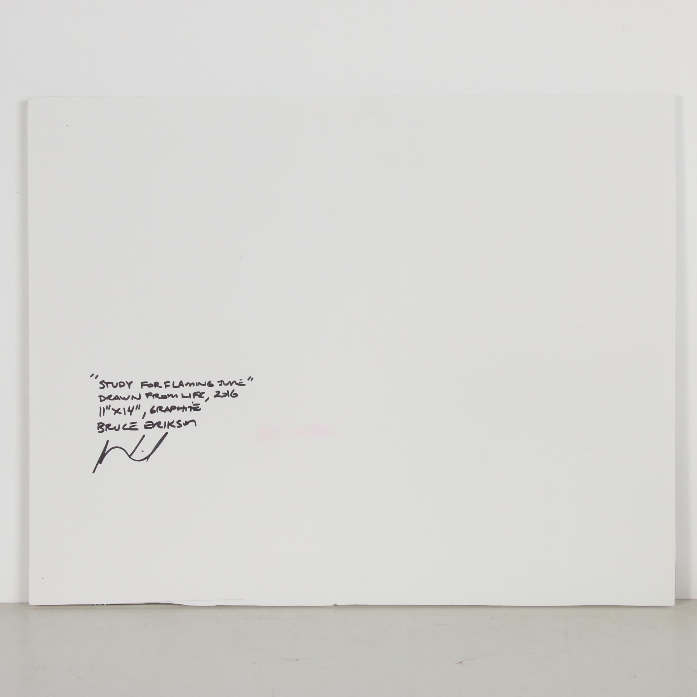 Bruce Erikson Nude Graphite Drawing "Study for 'Flaming June'"