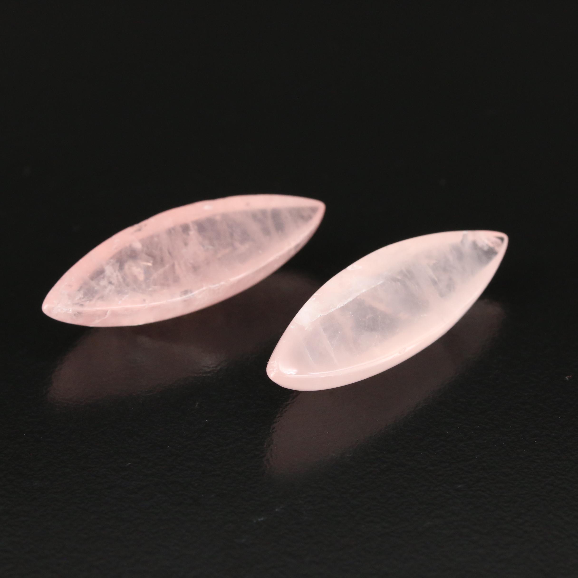 Loose 25.41 CTW Rose Quartz Cabochons