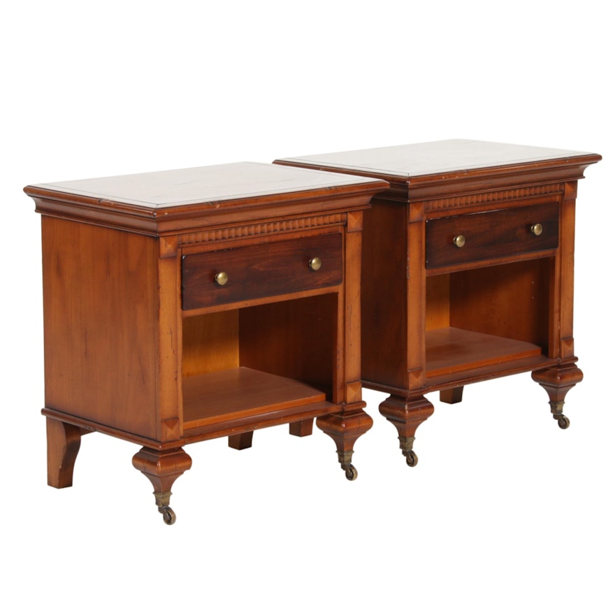 Pair of Arhaus Furniture Italian One-Drawer Nightstands