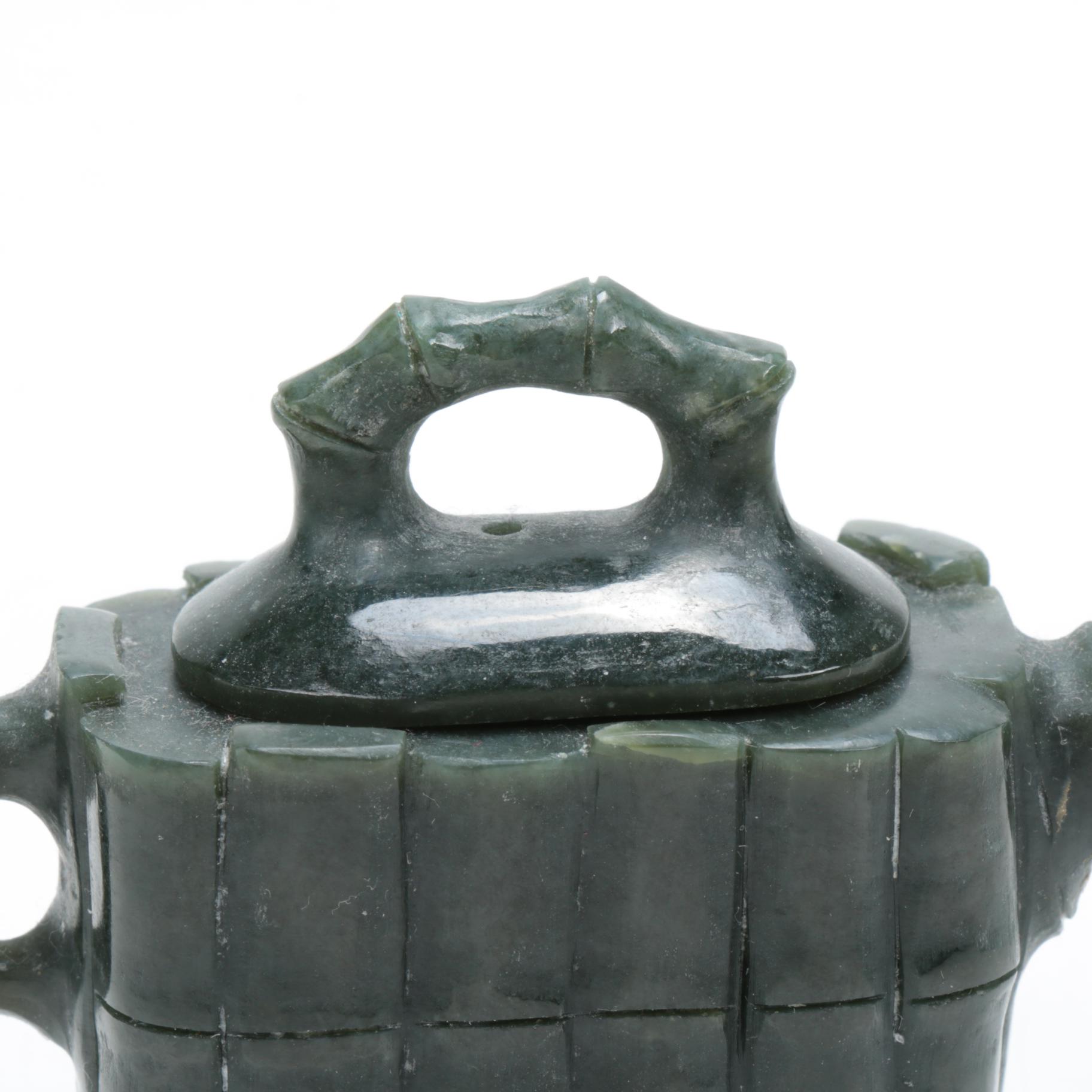 Chinese Carved Stone Miniature Teapot