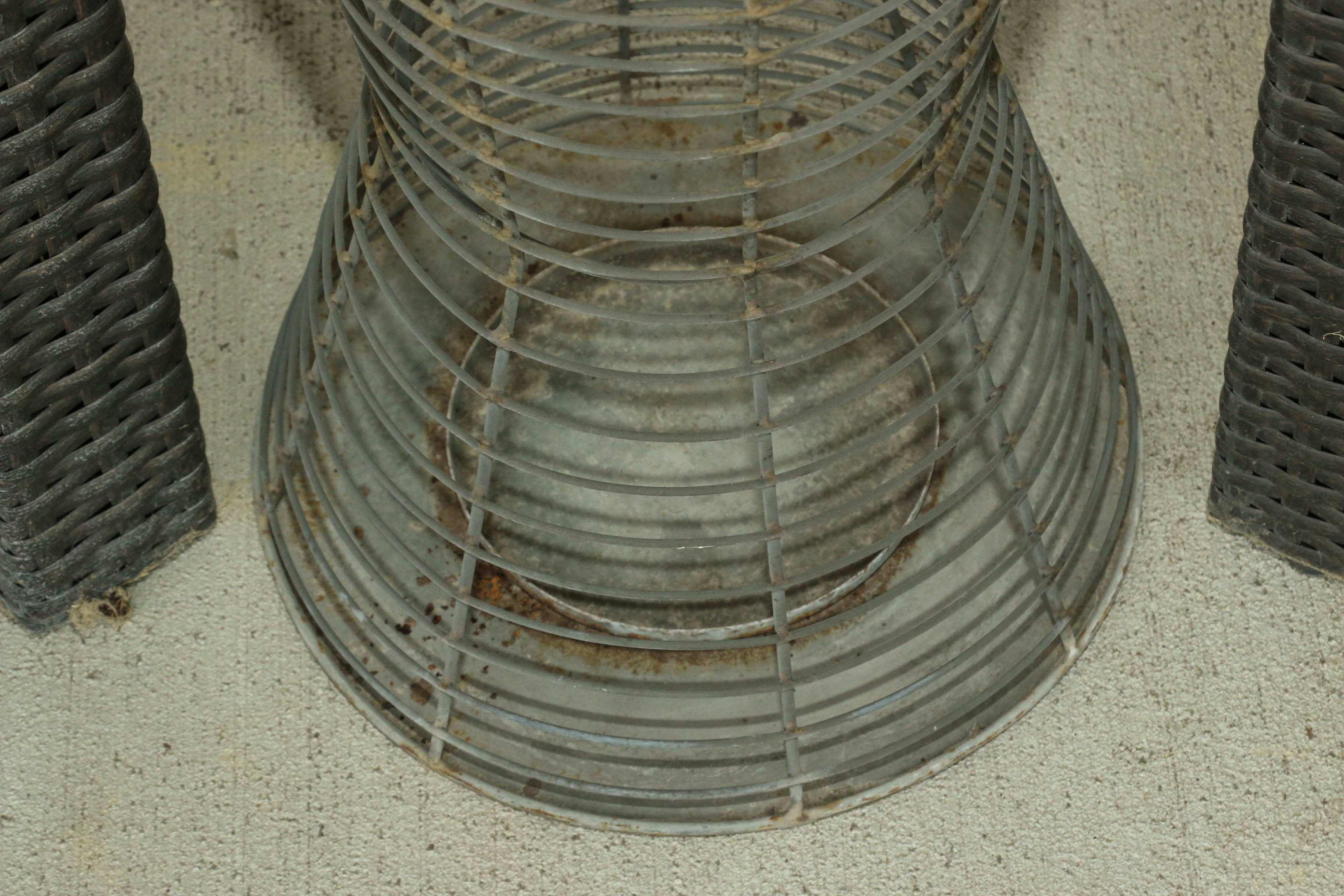 Woven Weather Resistant Modern Side Tables and Free-Standing Metal Candleholder